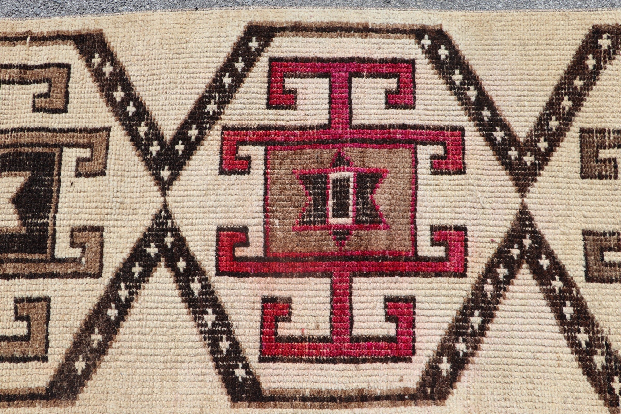 Oriental Rug, Hand Woven Rugs, Moroccan Rug, Corridor Rug, Hallway Rug, Vintage Rugs, 2.5x13.4 ft Runner Rug, Turkish Rug, White Wool Rug