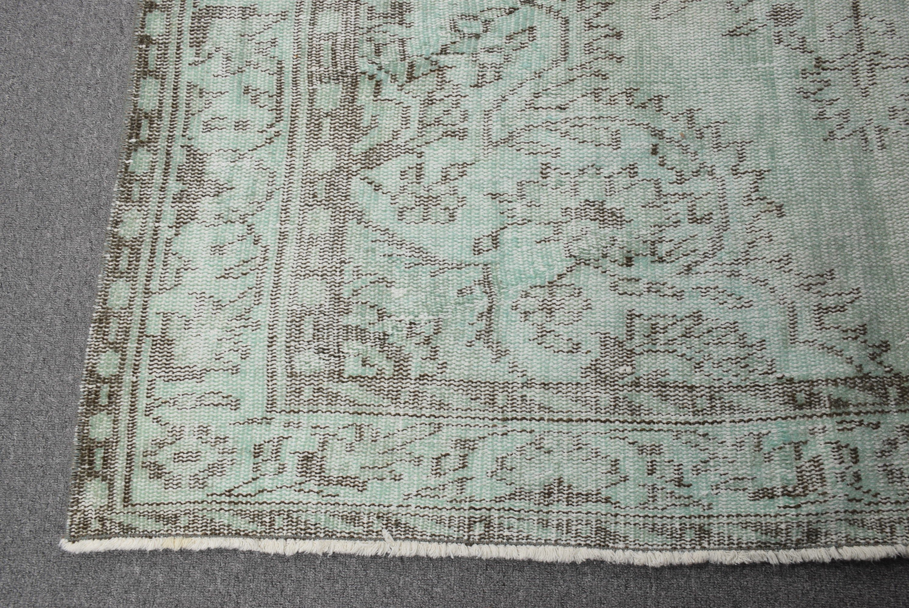 Wool Rugs, Dining Room Rug, 5x8.7 ft Large Rug, Green Cool Rug, Vintage Rugs, Turkish Rug, Living Room Rugs, Kitchen Rugs, Nomadic Rugs