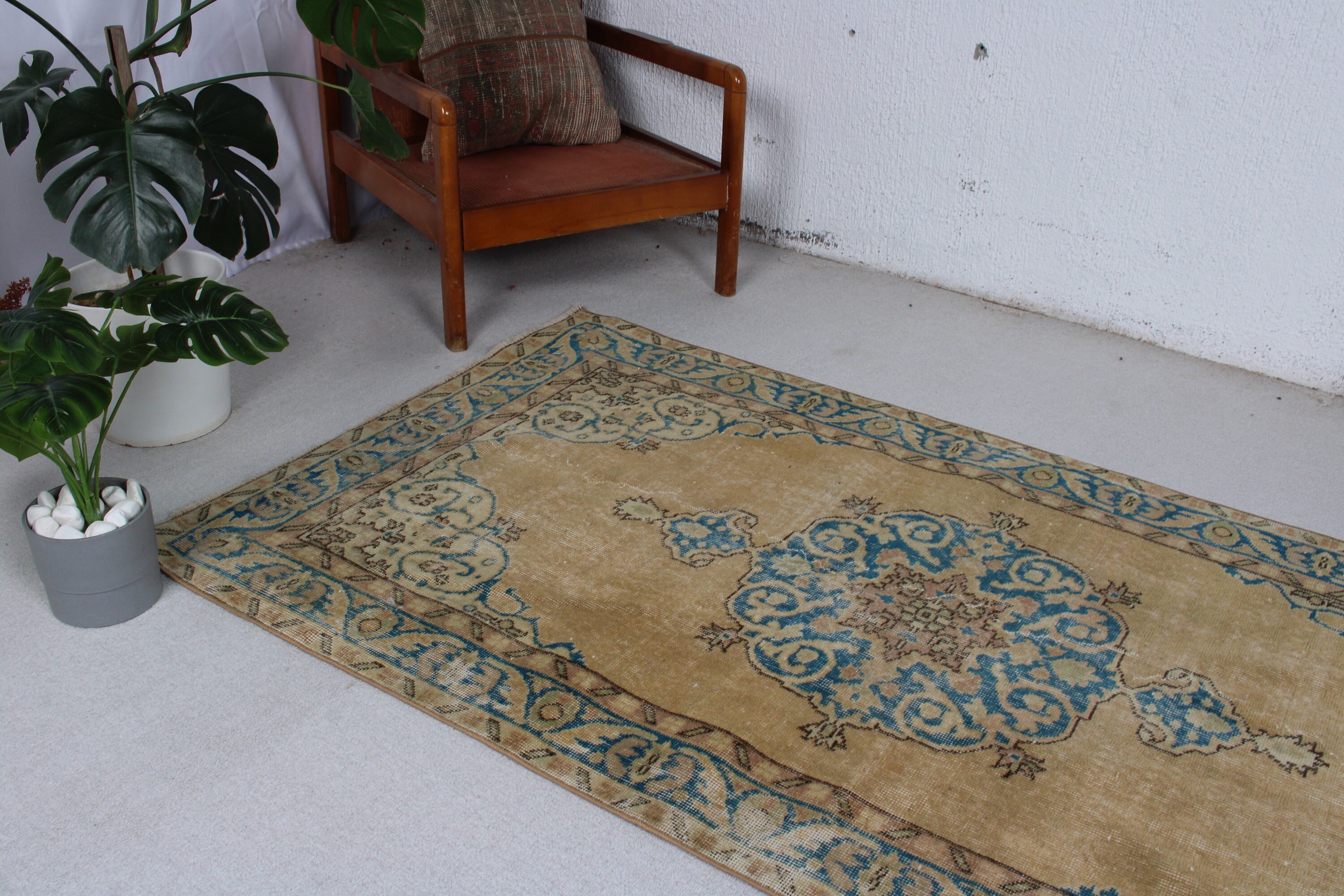 Bedroom Rug, 3.7x6.8 ft Area Rug, Neutral Rugs, Vintage Rugs, Bronze Moroccan Rugs, Turkish Rugs, Handmade Rug, Living Room Rug, Indoor Rug