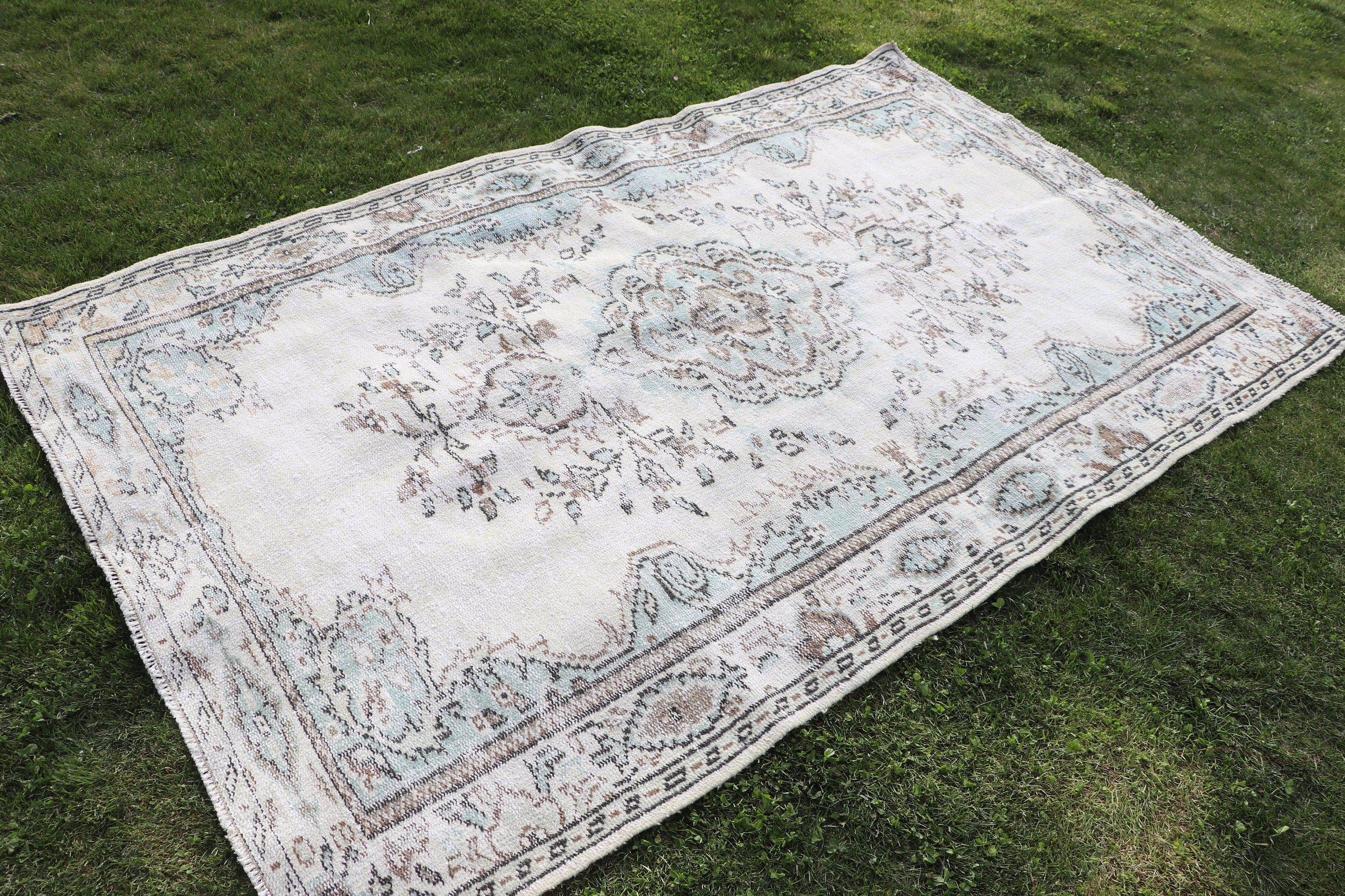 Antika Halı, Vintage Halı, Lüks Halılar, Alan Kilimleri, Oturma Odası Halıları, Türk Halısı, Bej Anadolu Halısı, 4.9x8 ft Alan Halısı, Yatak Odası Halısı