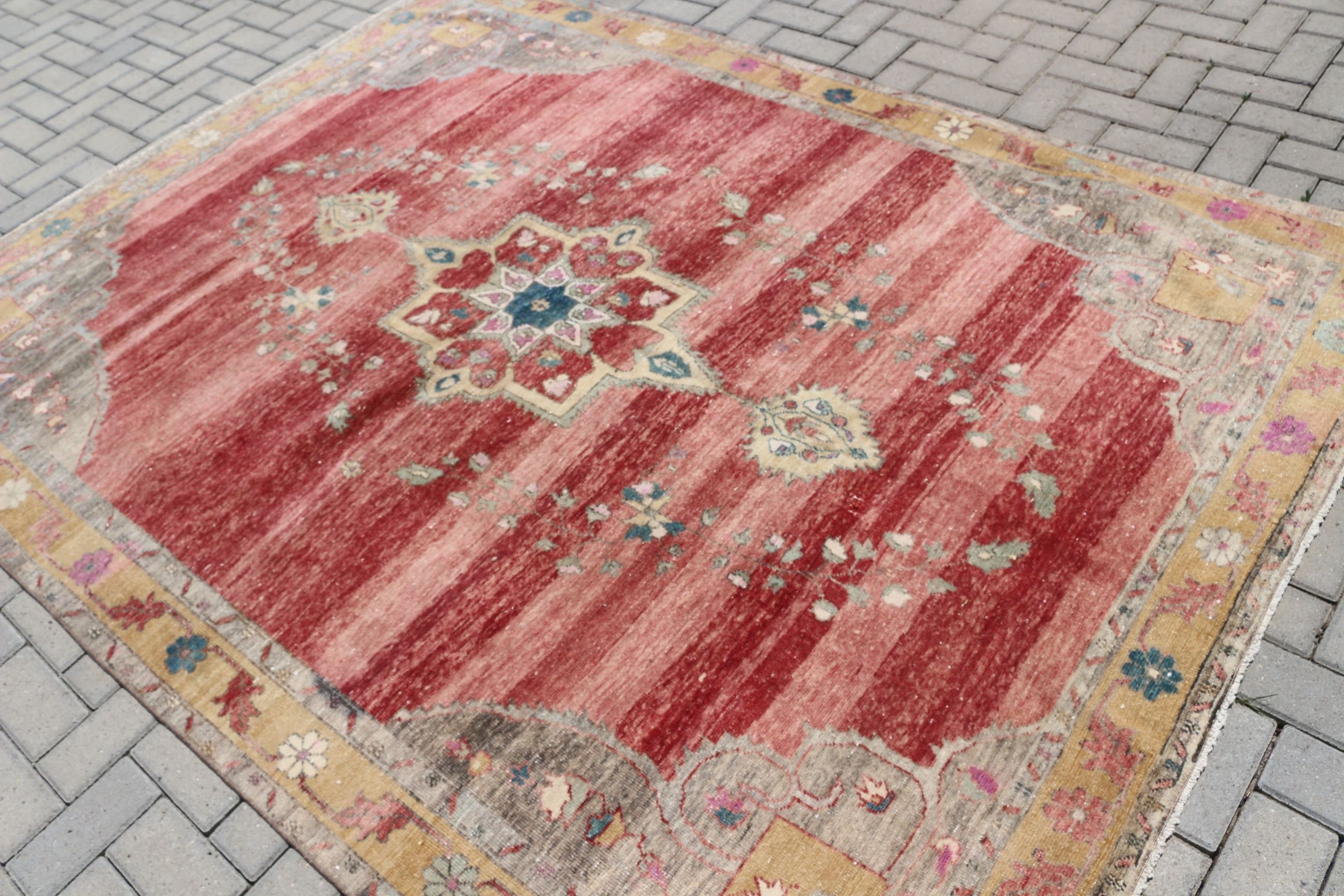 Red Anatolian Rug, Moroccan Rug, 6.1x8.3 ft Large Rugs, Dining Room Rugs, Salon Rug, Aesthetic Rug, Floor Rugs, Turkish Rug, Vintage Rug