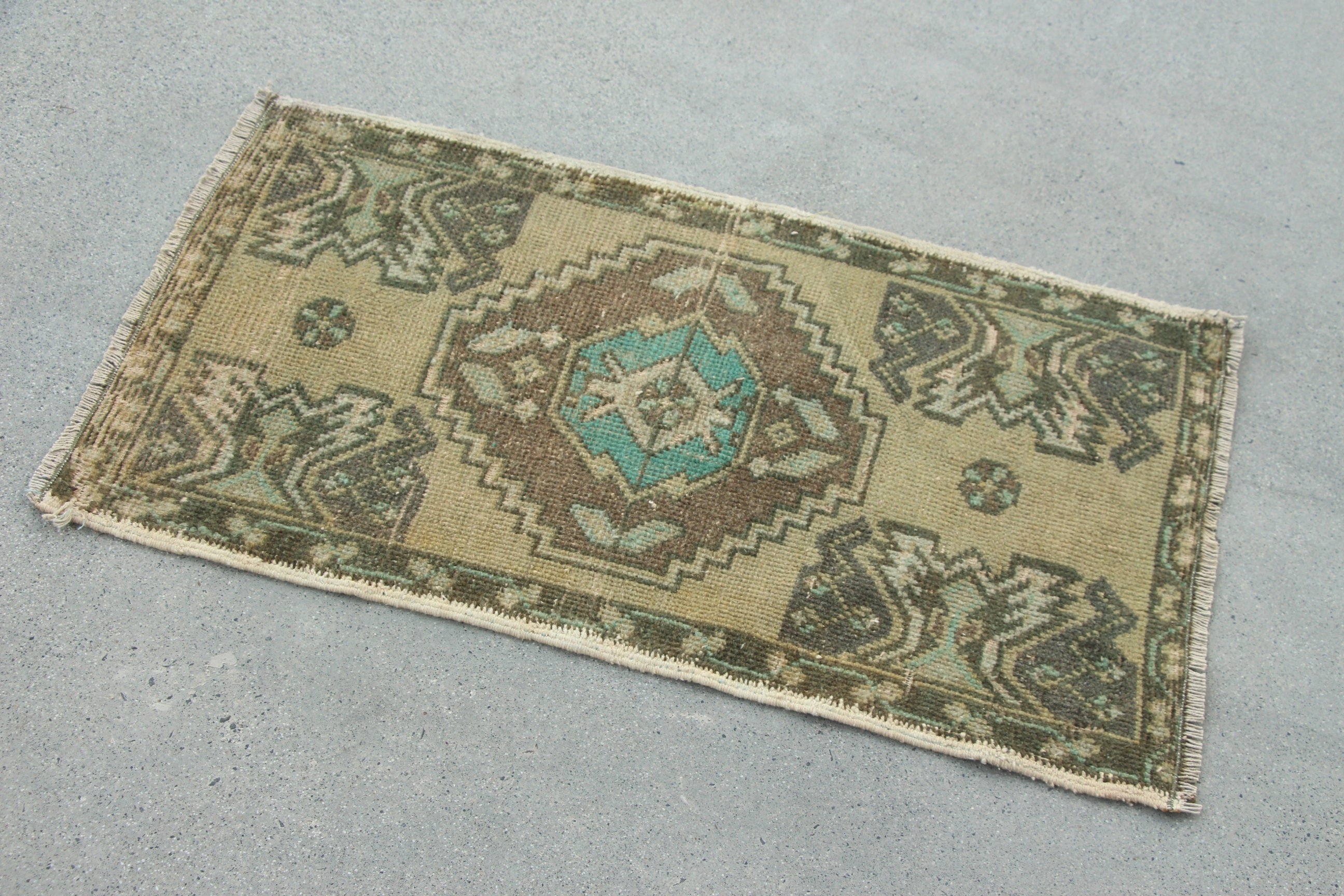 Wall Hanging Rugs, Oriental Rug, Turkish Rug, Neutral Rug, 1.6x2.8 ft Small Rugs, Green Bedroom Rug, Rugs for Kitchen, Vintage Rug