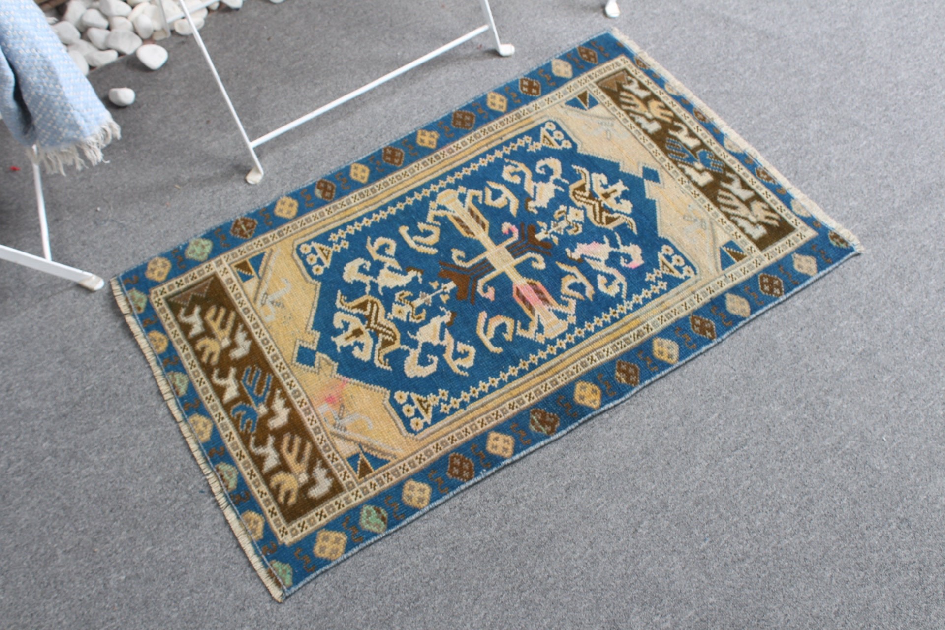 Vintage Rug, Boho Rug, Blue Bedroom Rugs, Moroccan Rug, Cool Rug, Wall Hanging Rugs, 1.8x3 ft Small Rugs, Rugs for Car Mat, Turkish Rug