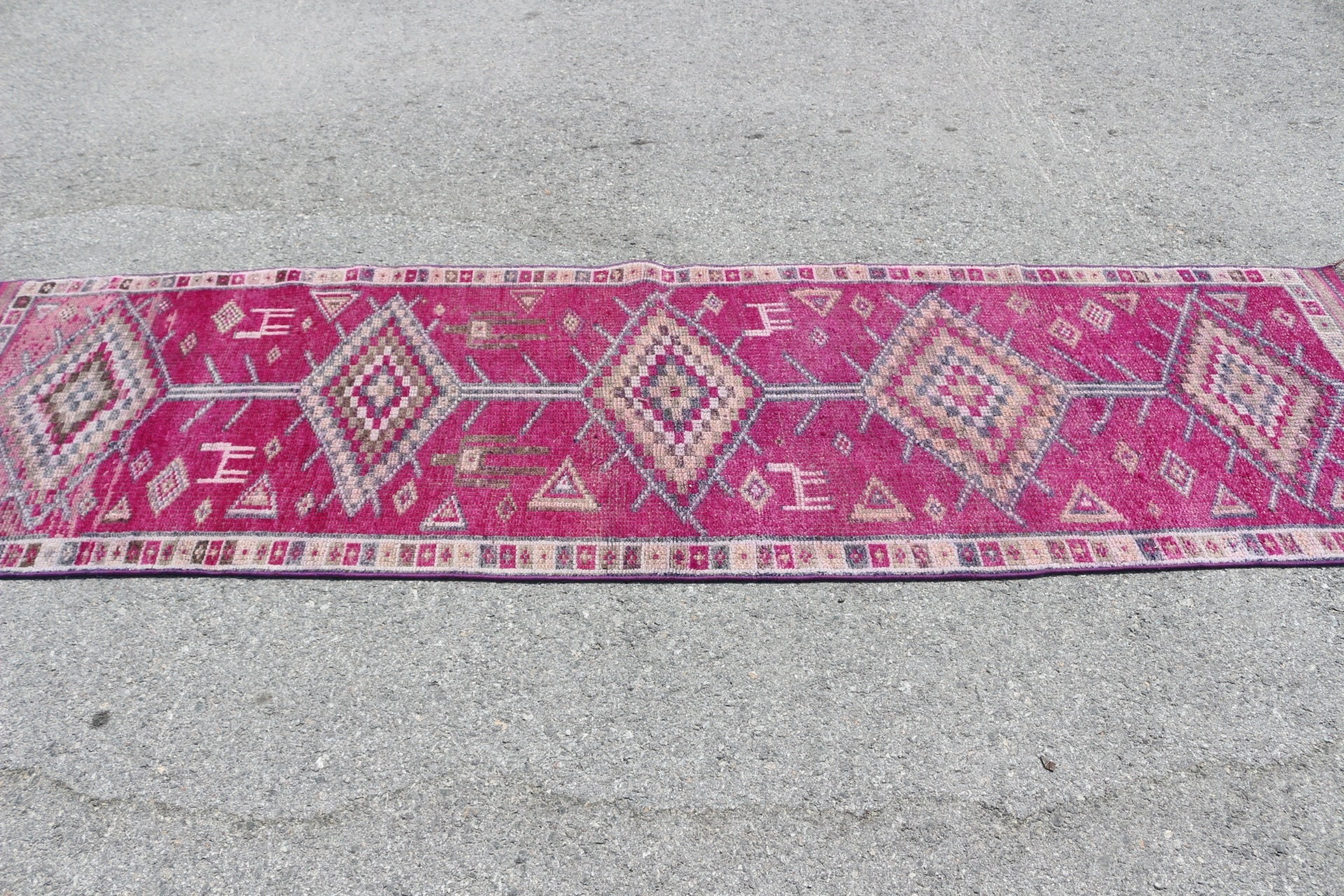 Hallway Rug, Turkish Rugs, 2.9x9.5 ft Runner Rug, Vintage Rugs, Bedroom Rugs, Kitchen Rug, Antique Rug, Purple Bedroom Rug, Rugs for Stair