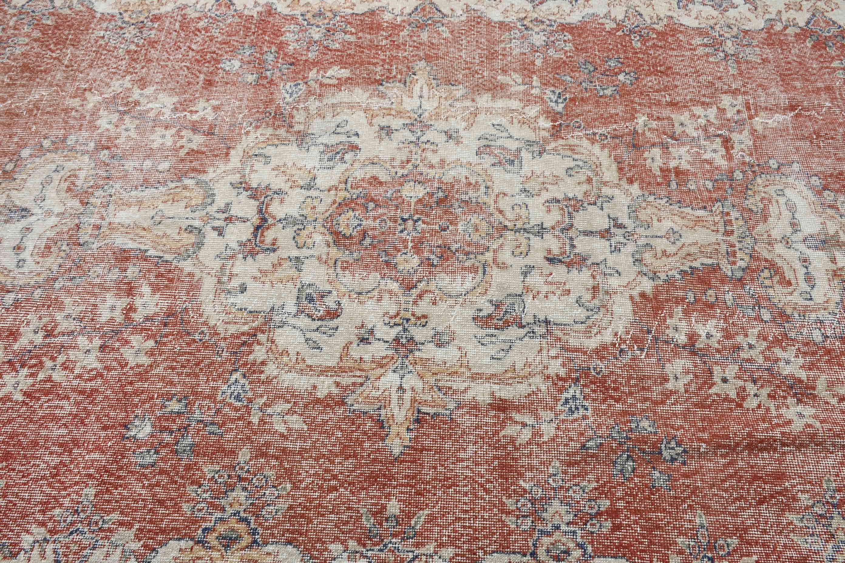 Sessiz Halılar, Vintage Halı, Yün Halı, Oturma Odası Halısı, Oushak Halısı, 5.6x9.6 ft Büyük Halılar, Kahverengi Anadolu Halısı, Salon Halıları, Türk Halısı