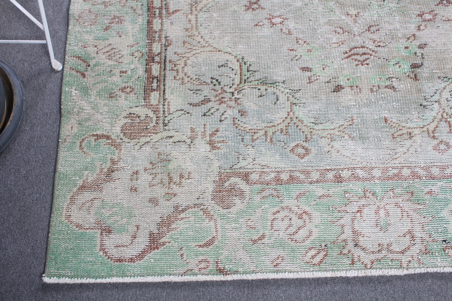 Kitchen Rugs, Dorm Rug, Bedroom Rug, Vintage Rug, 5x8.9 ft Large Rug, Living Room Rug, Turkish Rugs, Green Home Decor Rug