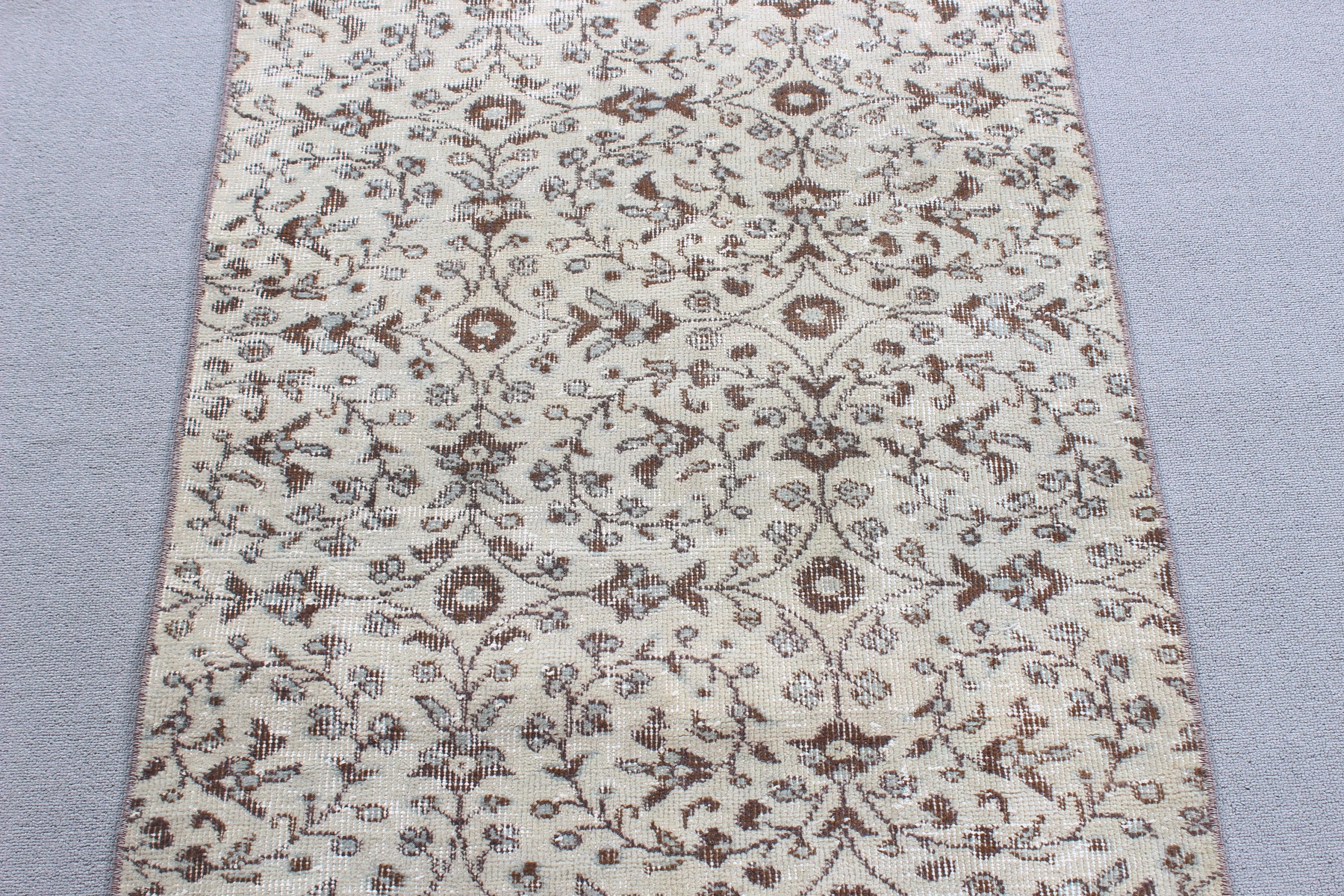 Beige Home Decor Rugs, Small Area Rugs, Bedroom Rugs, Wool Rugs, 2.6x5.5 ft Small Rug, Organic Rug, Vintage Rug, Kitchen Rugs, Turkish Rugs