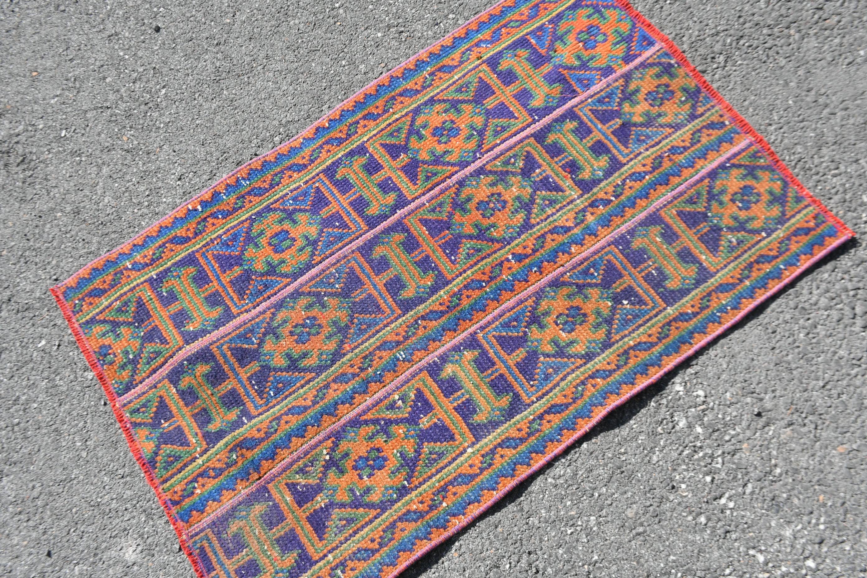 Vintage Rug, Turkish Rug, Blue  2.1x3.1 ft Small Rug, Bath Rug, Pastel Rugs, Wall Hanging Rug, Anatolian Rugs, Oriental Rug