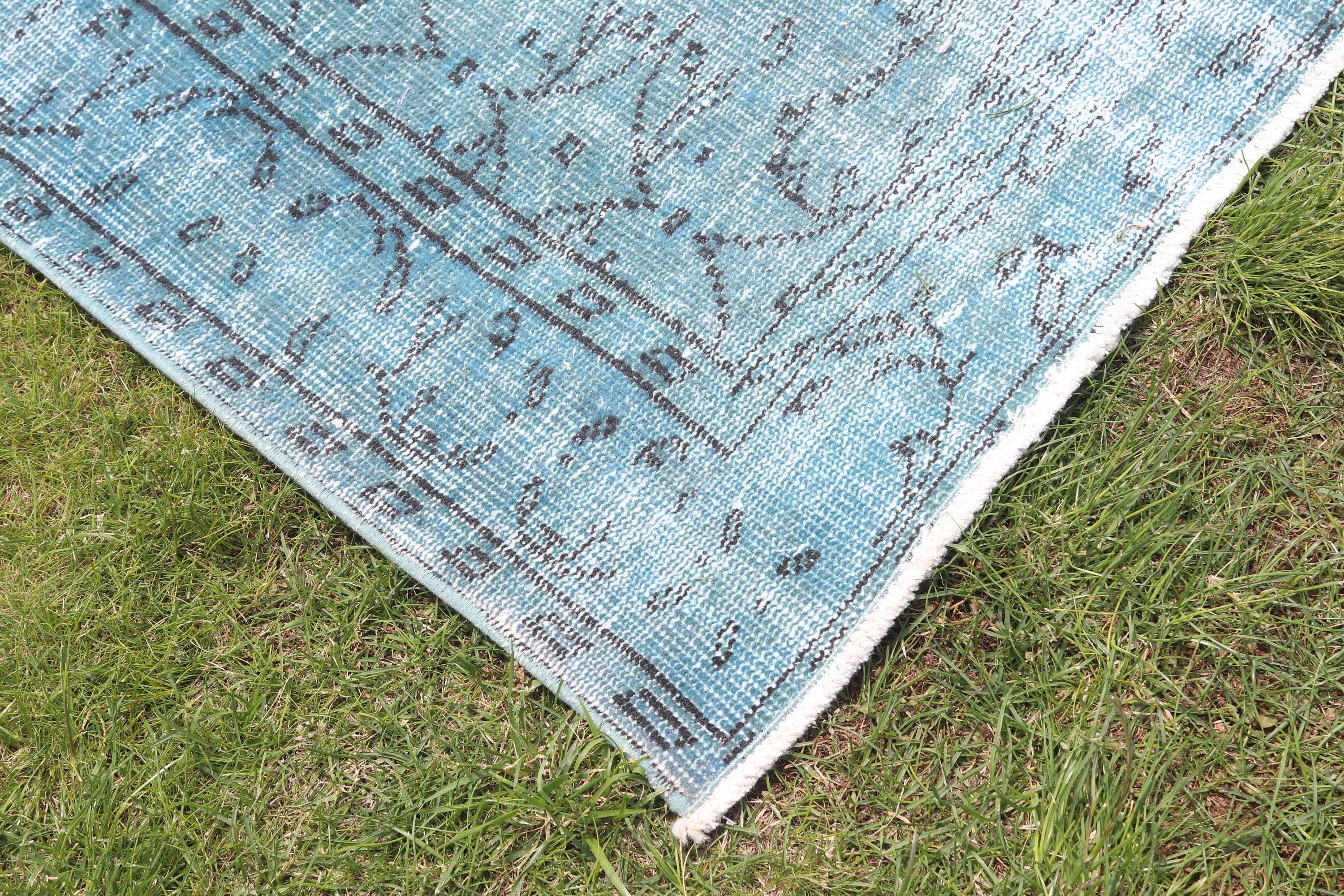 Bedroom Rugs, Turkish Rug, 5.8x9 ft Large Rugs, Large Oushak Rug, Rugs for Bedroom, Luxury Rug, Blue Moroccan Rugs, Cool Rugs, Vintage Rug