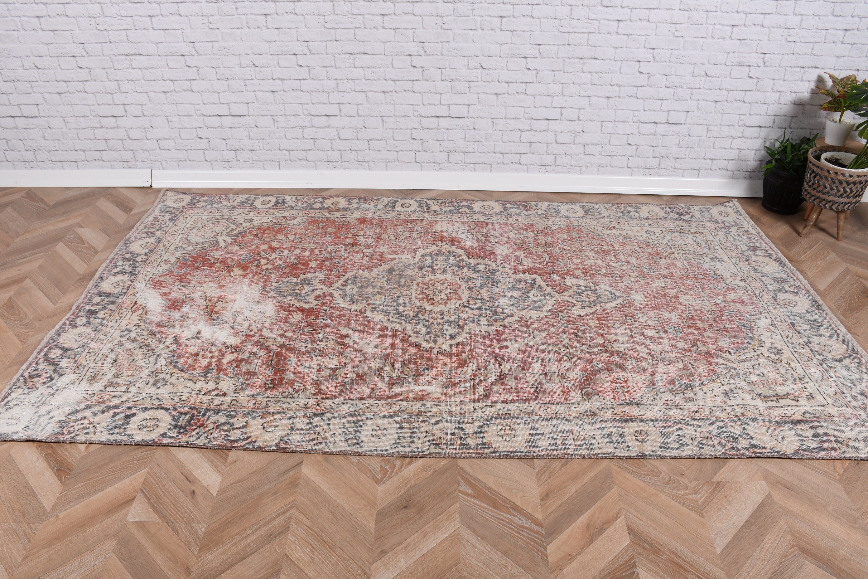 Bedroom Rug, Exotic Rug, Red  4.9x8.3 ft Large Rugs, Vintage Rug, Turkish Rugs, Moroccan Rug, Oriental Rugs, Dining Room Rugs