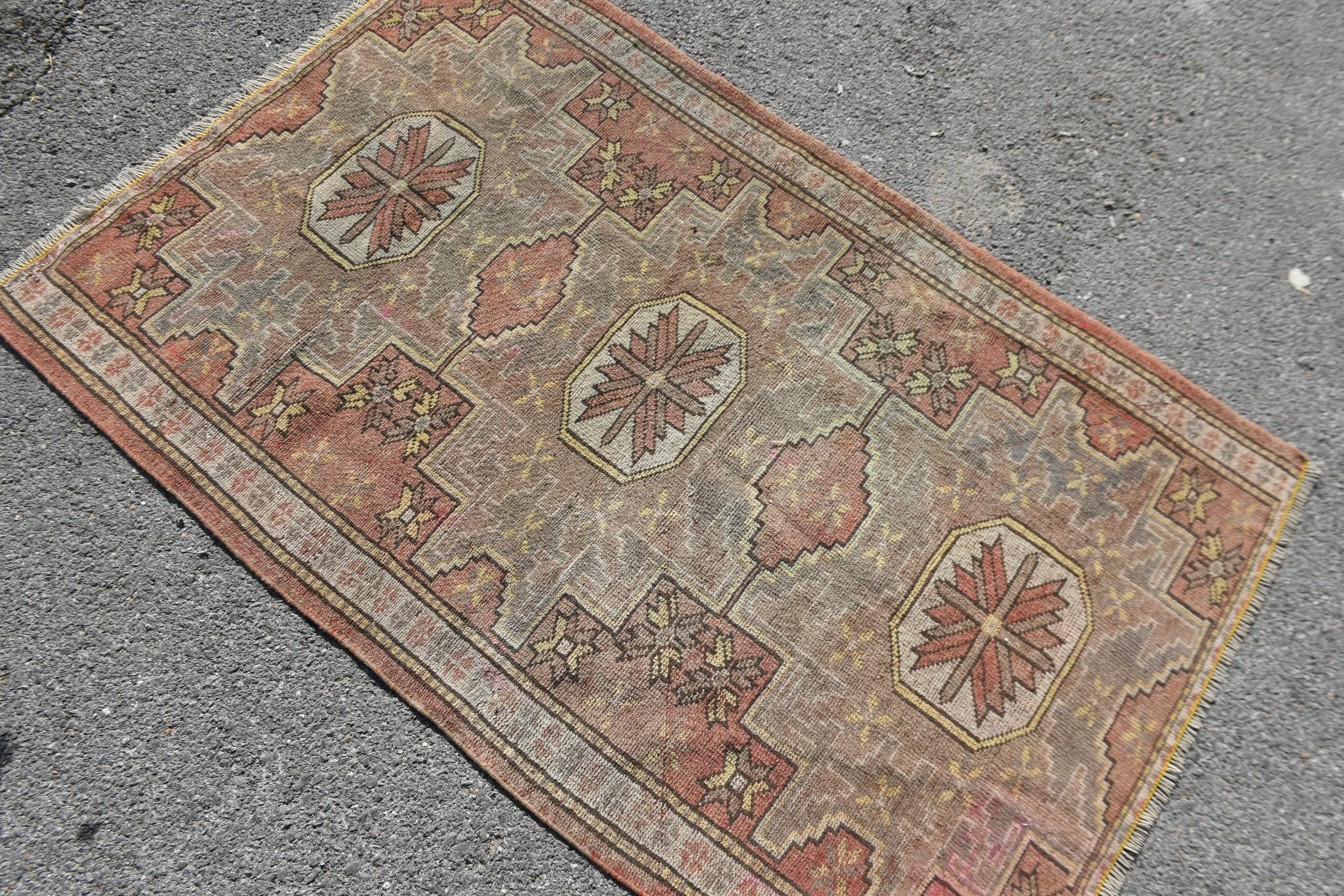 Vintage Halı, Yatak Odası Halısı, Pembe Soğuk Halı, Banyo Halısı, Türk Halısı, Yatak Odası Halıları, Duvar Asılı Halılar, 3.1x4.8 ft Küçük Halı