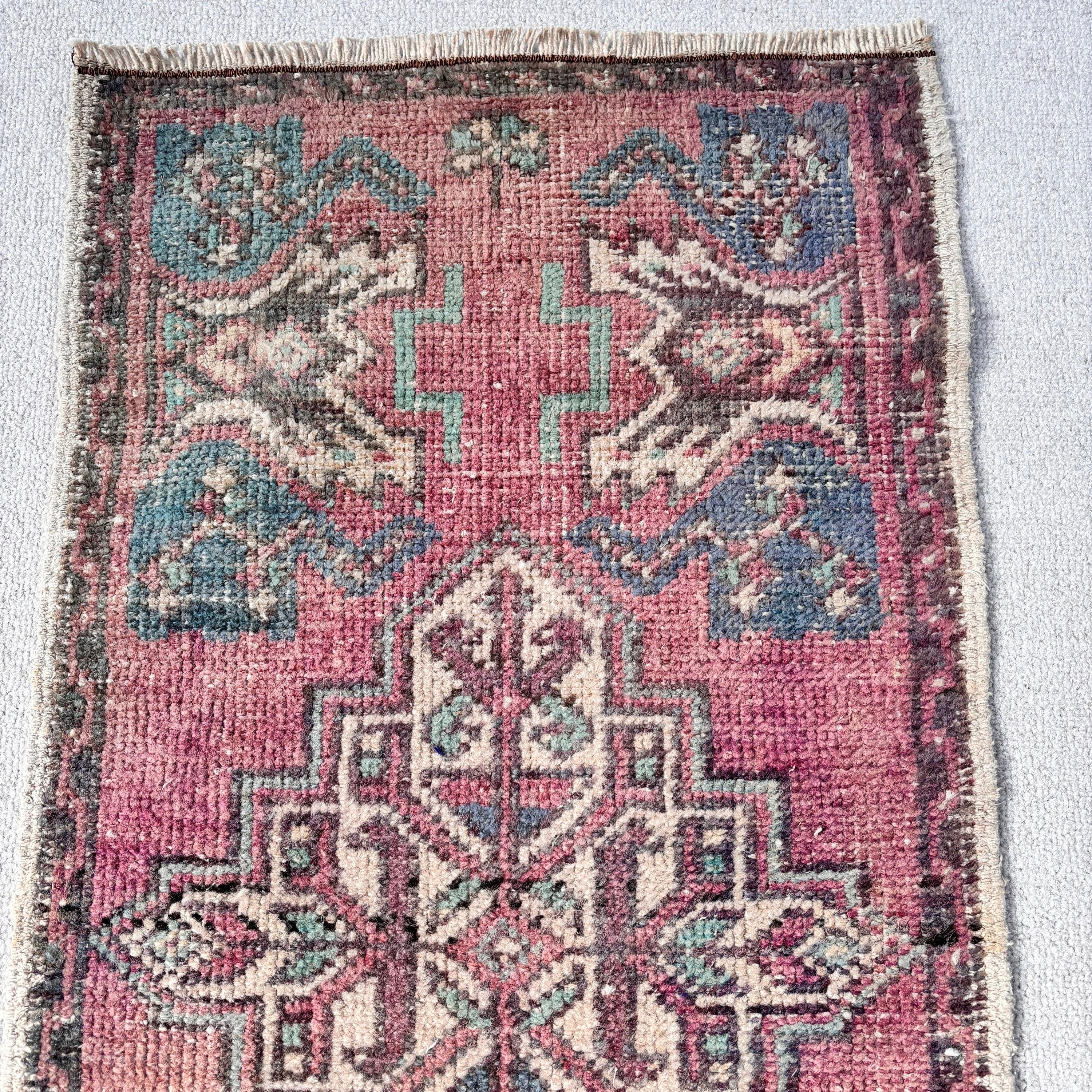 Turkish Rugs, Small Boho Rugs, Aztec Rug, 1.5x2.8 ft Small Rugs, Nursery Rug, Vintage Rugs, Modern Rugs, Kitchen Rugs, Purple Statement Rug