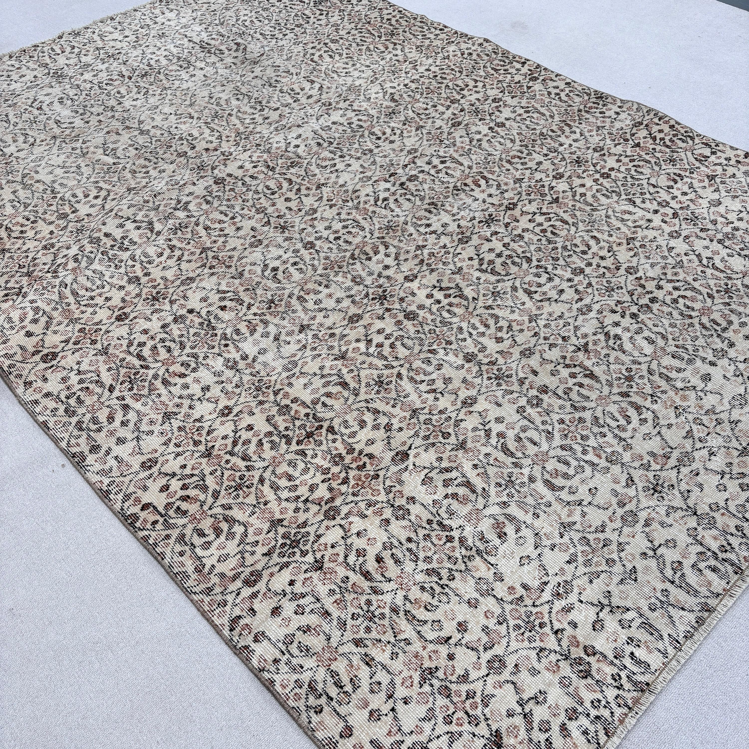 Oushak Rugs, Large Vintage Rugs, Beige Moroccan Rugs, Large Boho Rug, Handwoven Rug, Turkish Rug, 6.9x9.7 ft Large Rugs, Vintage Rugs