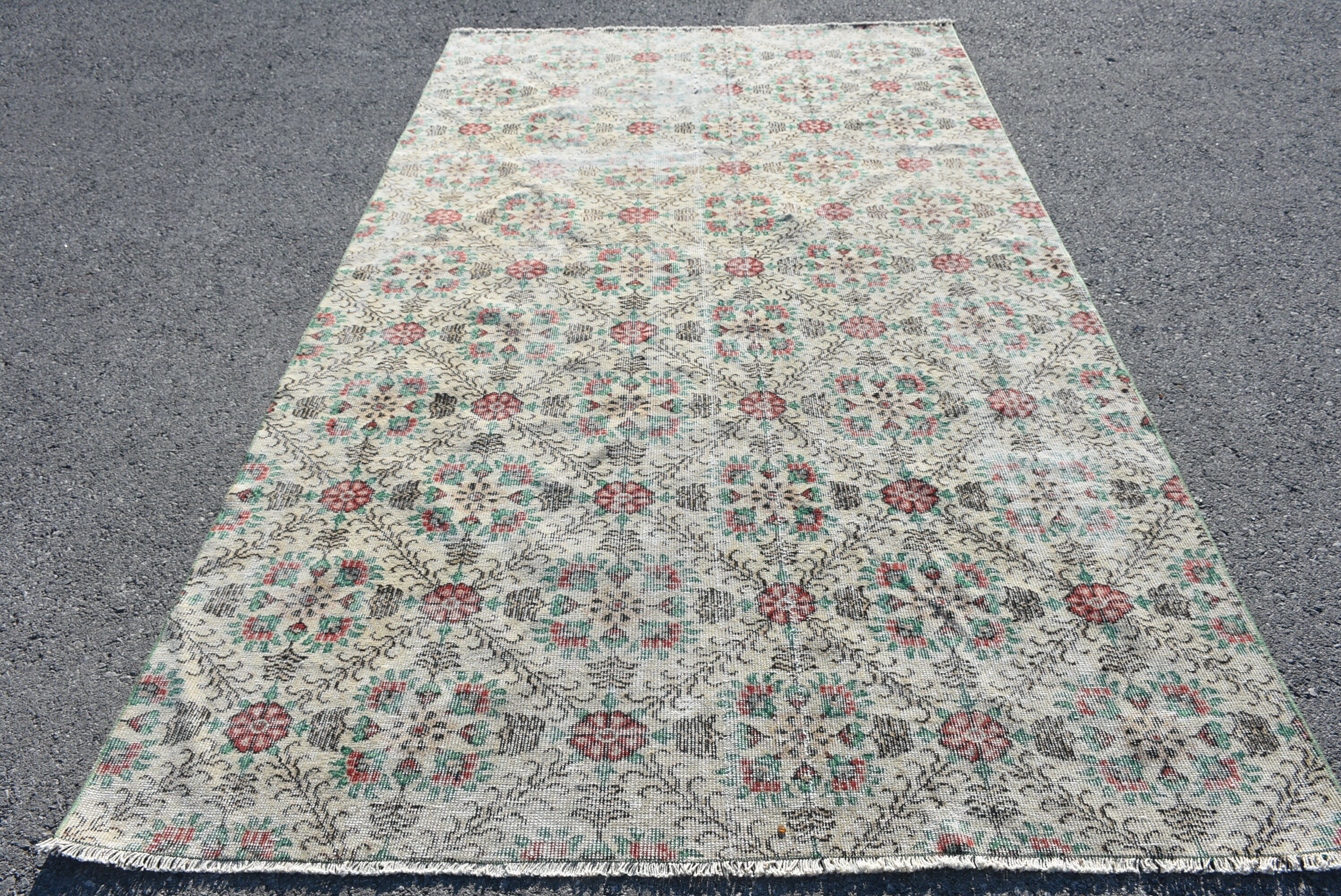 Vintage Halı, 5.7x9.7 ft Büyük Halılar, Yemek Odası Halıları, Türk Halısı, Türkiye Halıları, Bej Yatak Odası Halısı, Yatak Odası Halıları, Yer Halısı, Salon Halısı