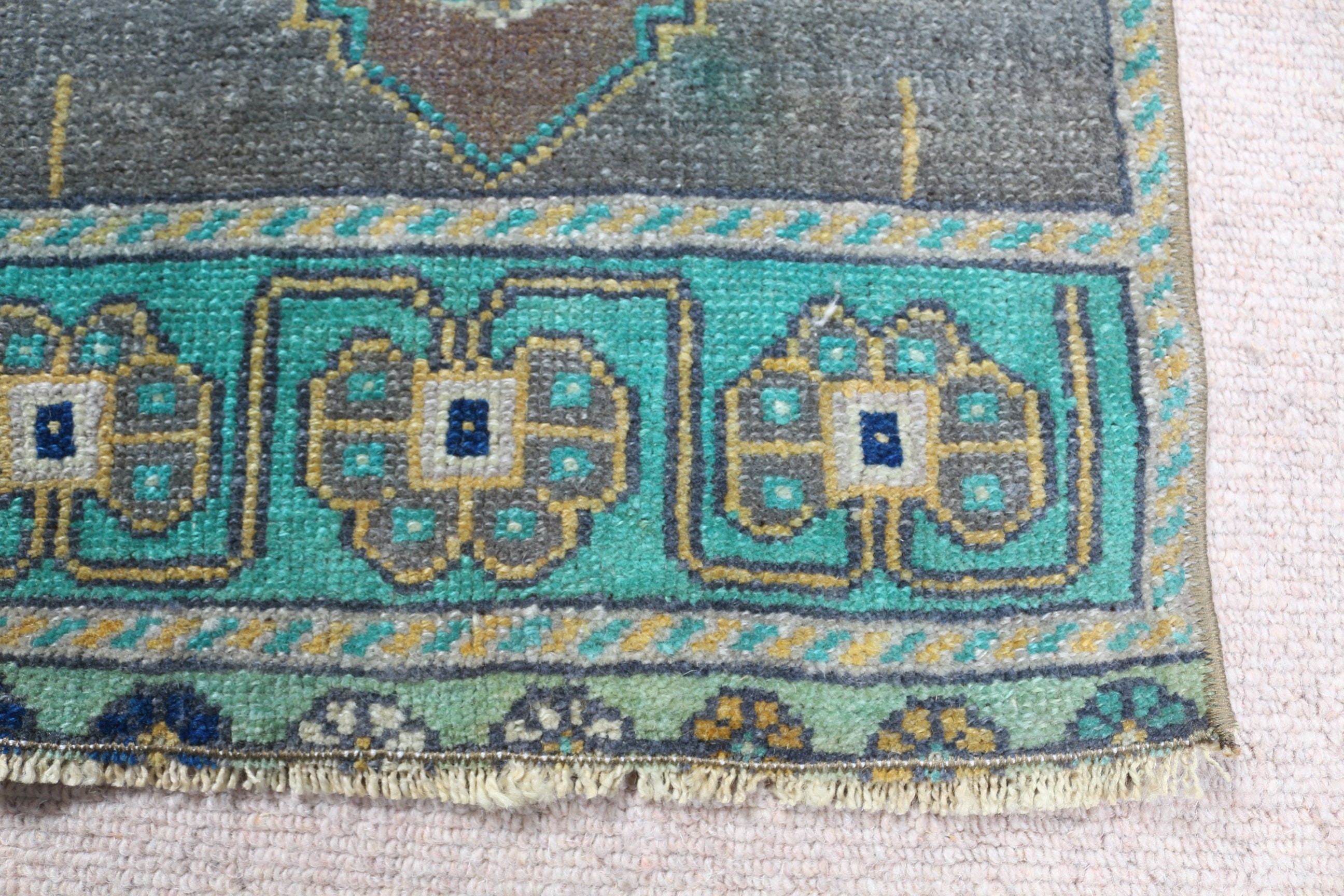 Rugs for Bedroom, 1.3x3 ft Small Rugs, Vintage Rug, Bath Rug, Floor Rug, Green Kitchen Rug, Turkish Rug, Bedroom Rug, Anatolian Rugs