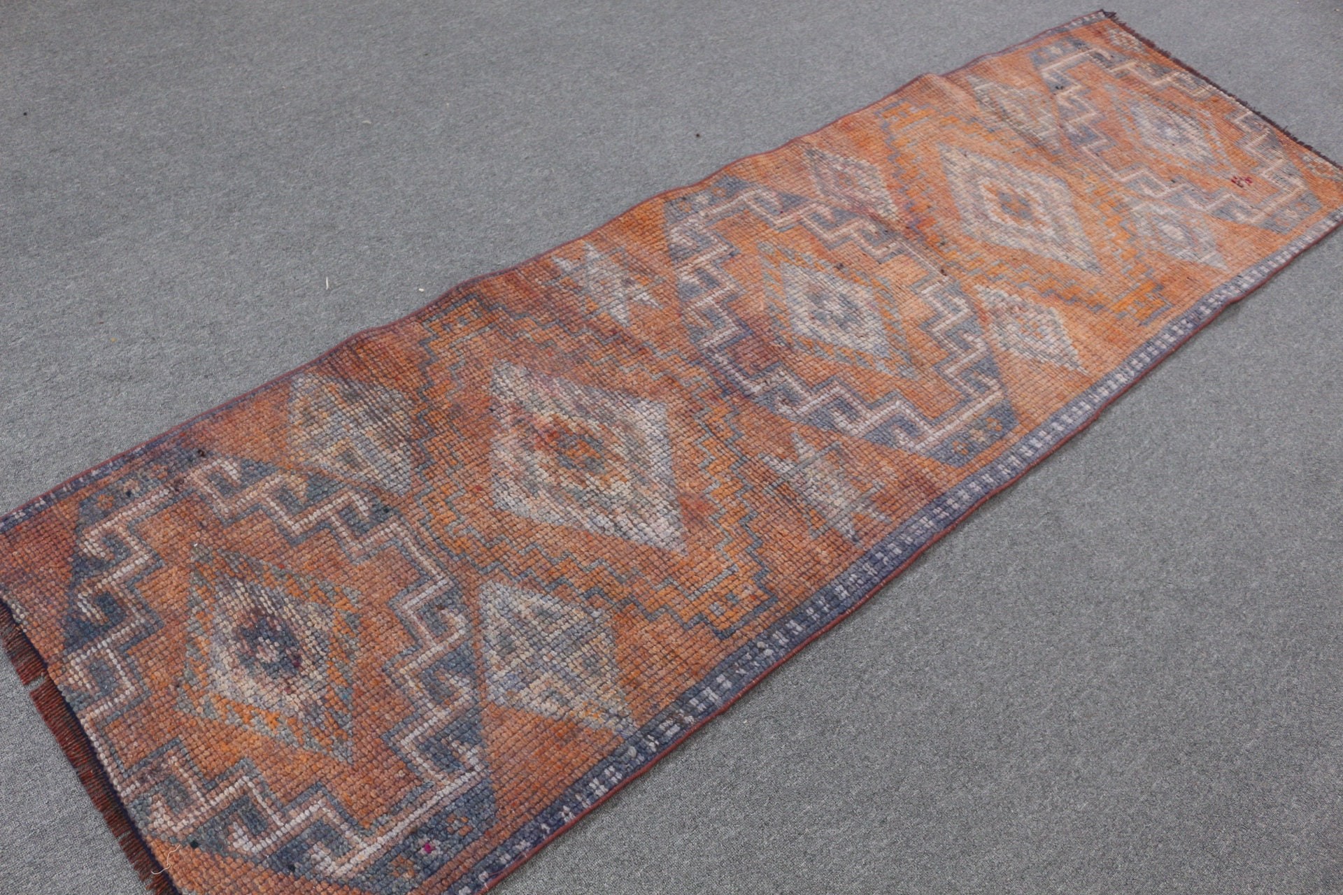 Turkish Rug, Cool Rugs, Vintage Rugs, Rugs for Stair, Handmade Rug, Kitchen Rug, Orange Floor Rugs, 2.6x8.4 ft Runner Rug, Anatolian Rug