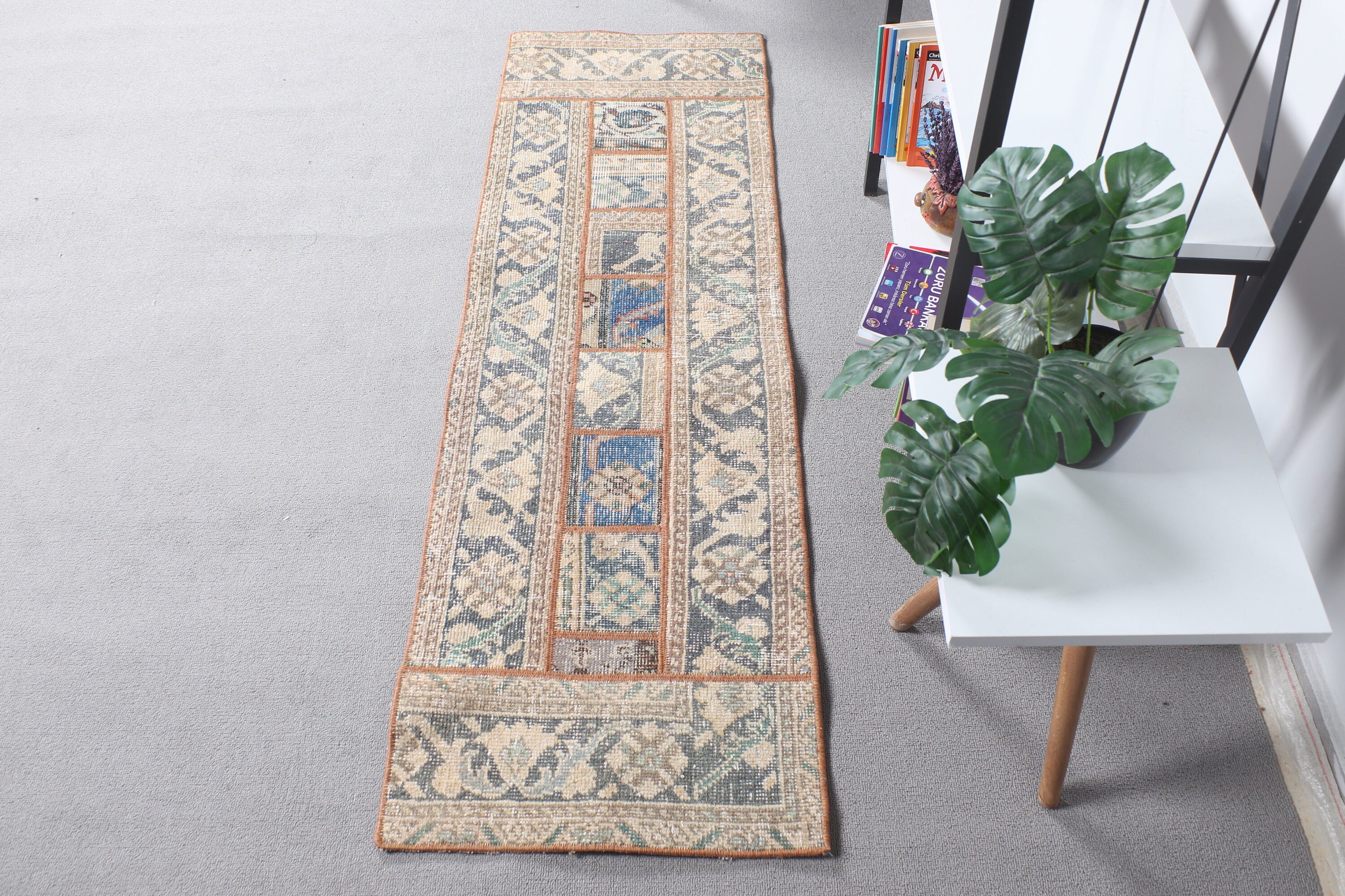 Rugs for Corridor, 1.6x5.2 ft Runner Rugs, Hallway Rug, Stair Rug, Anatolian Rugs, Brown Cool Rugs, Antique Rugs, Turkish Rug, Vintage Rug