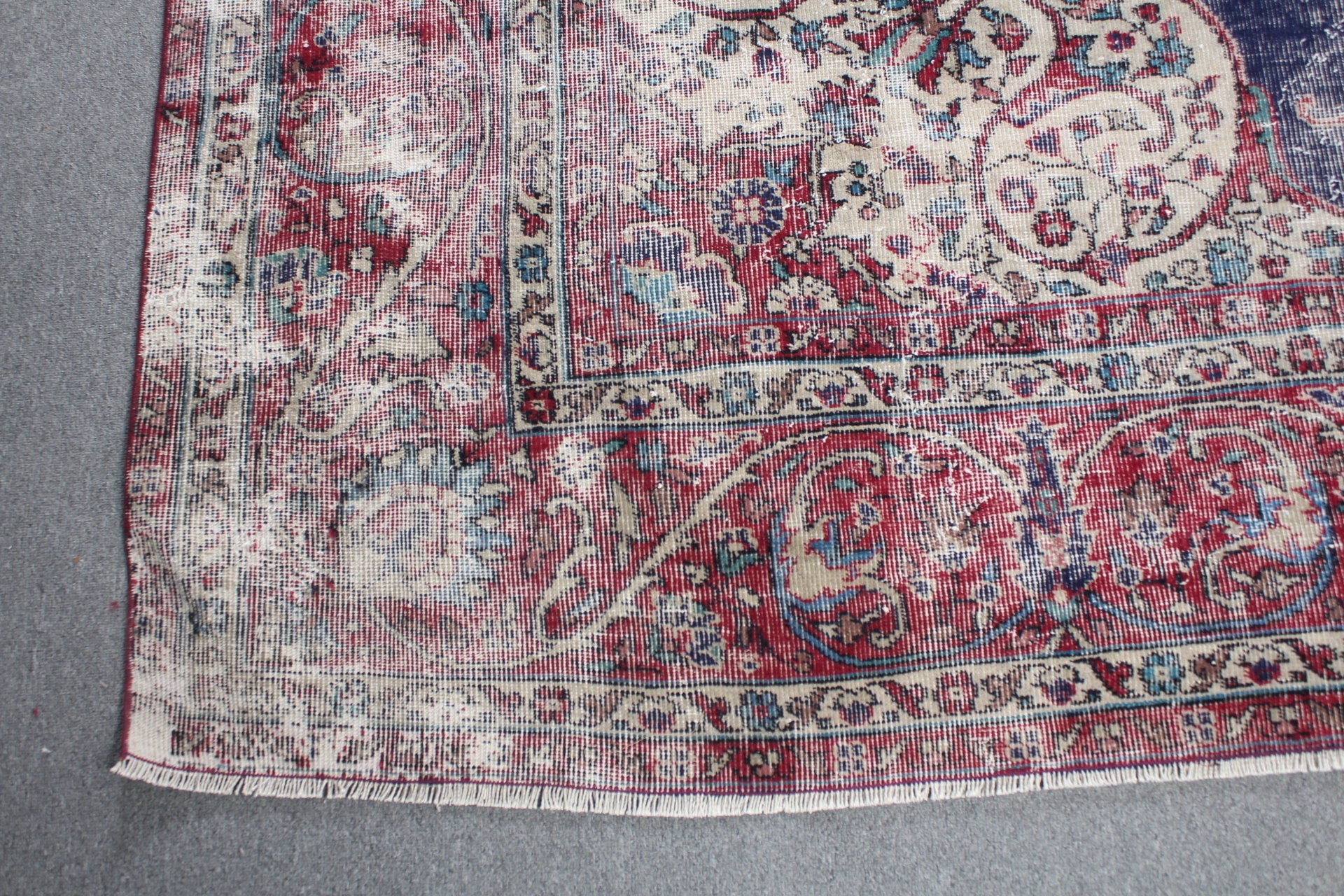 8.3x11.5 ft Büyük Boy Halı, Yatak Odası Halıları, Özel Halılar, Vintage Halı, Mavi Oryantal Halılar, Oushak Halı, Yemek Odası Halıları, Türk Halıları, Salon Halısı