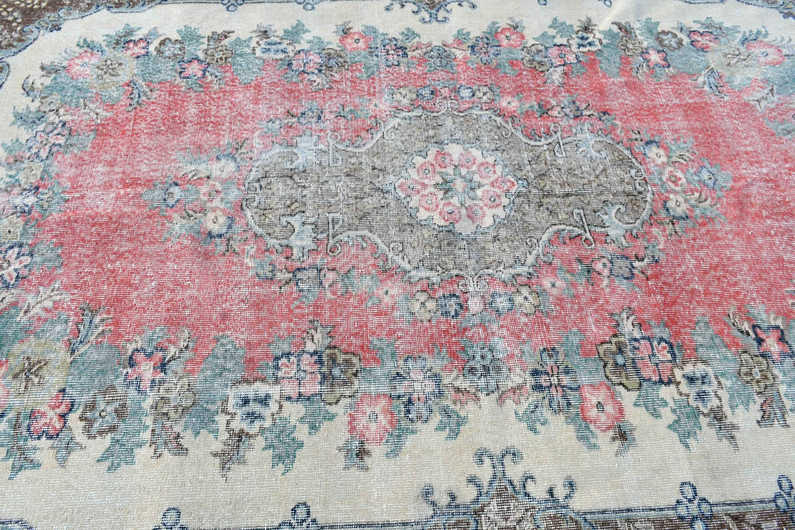 Pink Floor Rugs, Bedroom Rug, 5.7x9.1 ft Large Rug, Cool Rug, Turkish Rug, Living Room Rugs, Boho Rugs, Home Decor Rugs, Vintage Rugs