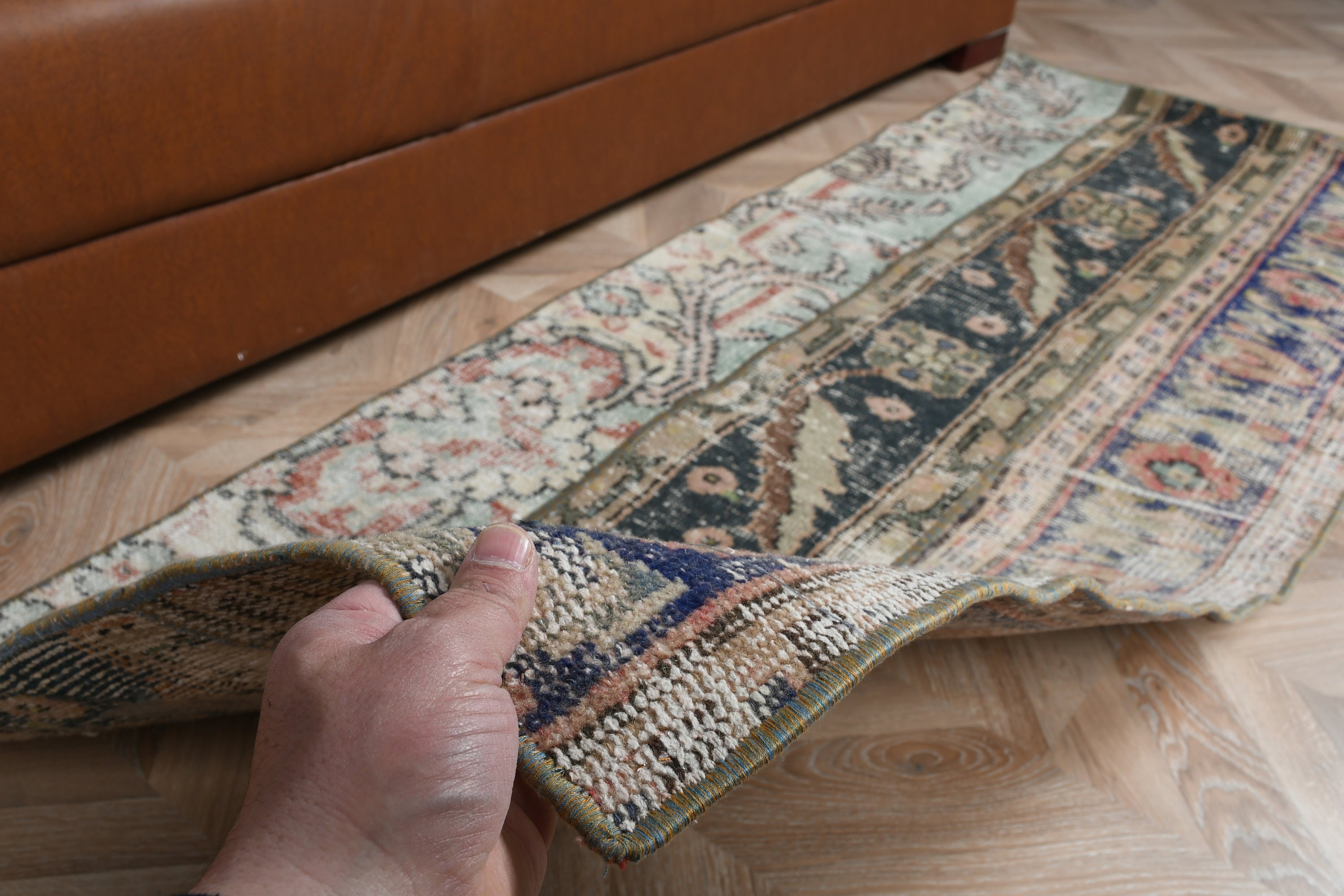 Mavi Yün Halılar, Fas Halısı, Boho Halıları, 2.3x6.1 ft Runner Halısı, Türk Halısı, Vintage Halılar, Koridor Halısı, Mutfak Halıları, Anadolu Halıları