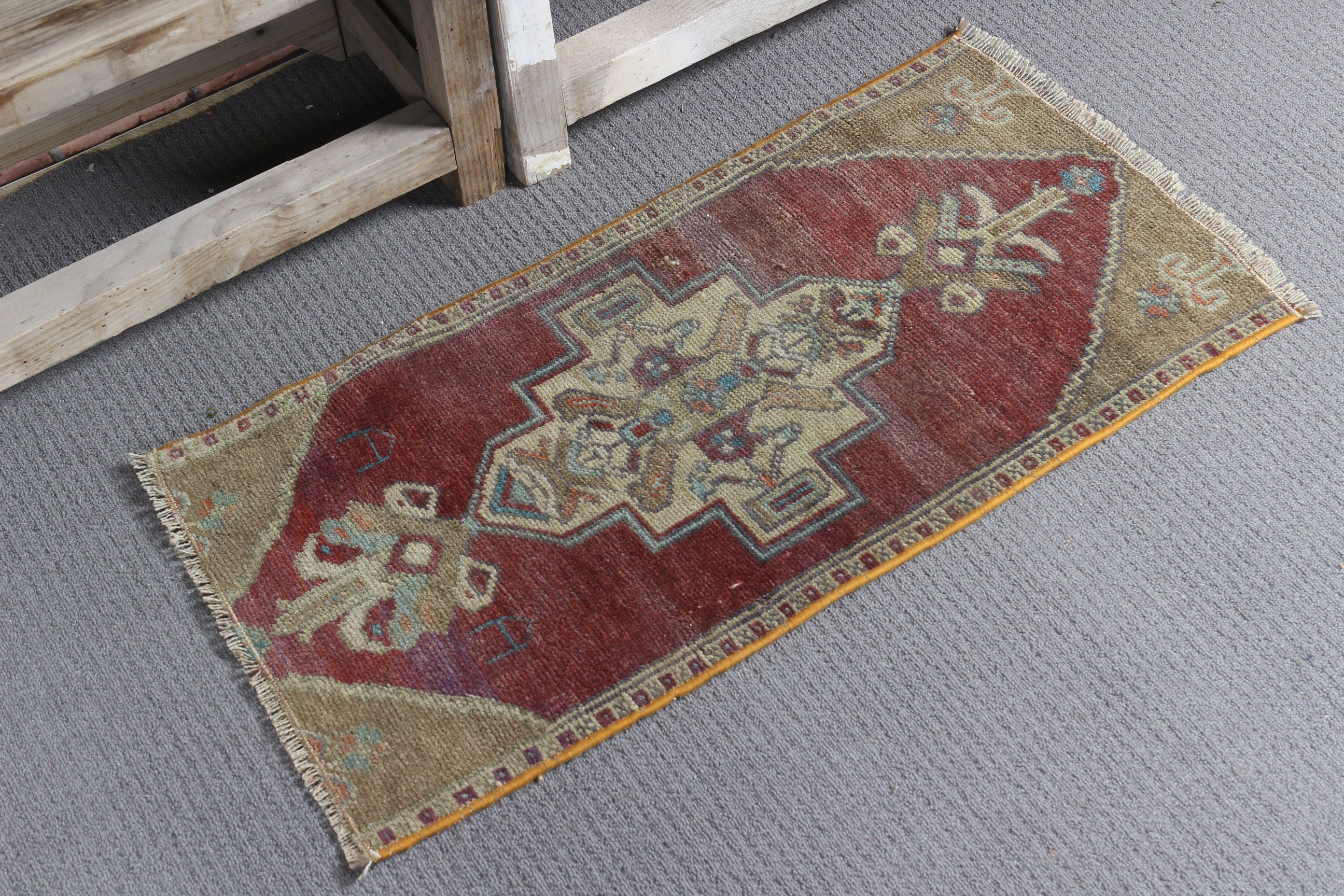 Bedroom Rug, Vintage Rugs, Antique Rug, Brown Oriental Rugs, Outdoor Rugs, Car Mat Rug, Oushak Rugs, Turkish Rug, 1.3x2.6 ft Small Rugs