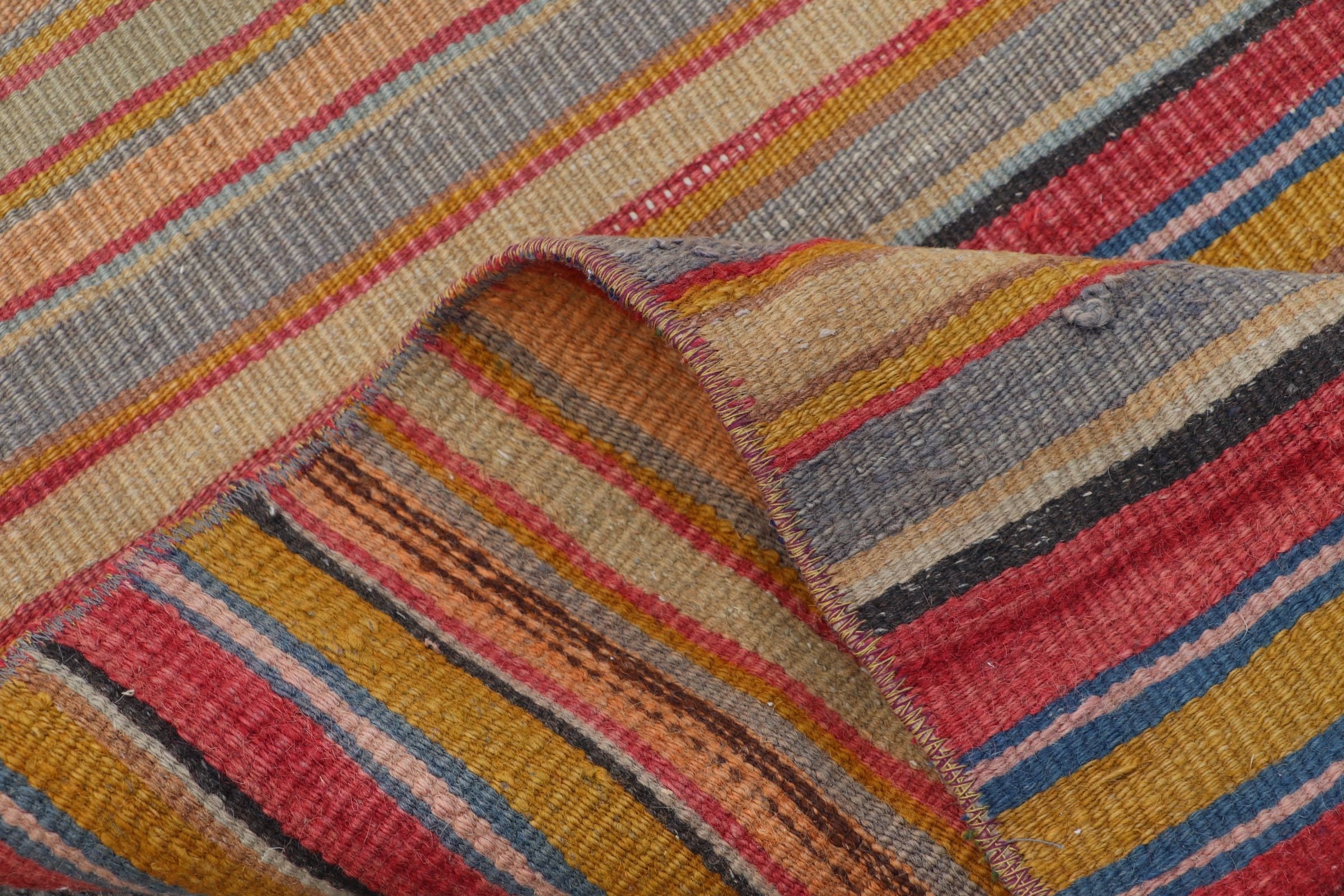 Vintage Halı, Yer Halısı, Oryantal Halı, Boho Halı, Kilim, Kırmızı 4.1x10.4 ft Runner Halıları, Türk Halısı, Koridor Halıları, Mutfak Halıları