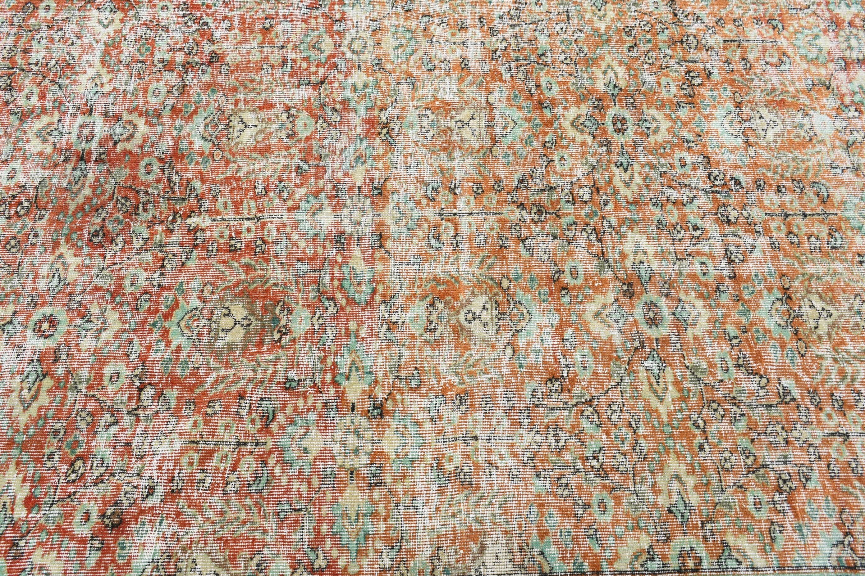 5.6x8.2 ft Large Rug, Turkish Rugs, Living Room Rug, Oriental Rug, Salon Rugs, Green Cool Rug, Oushak Rug, Rugs for Salon, Vintage Rug