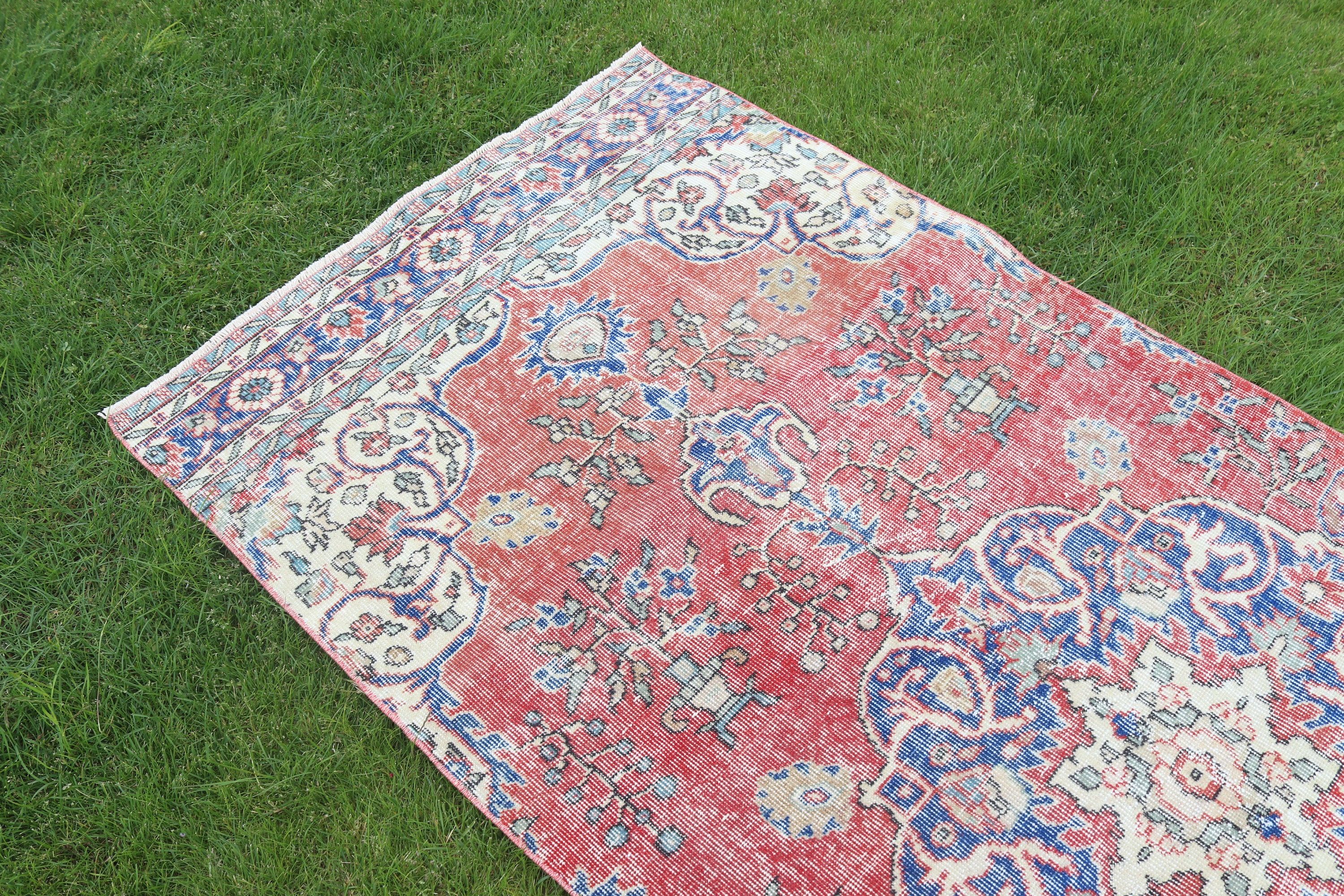 Beni Ourain Koşucu Halısı, Kırmızı Oushak Halısı, Antika Halı, Türk Halıları, Boho Halıları, Vintage Halı, Vintage Runner Halısı, 3.5x8.9 ft Runner Halısı