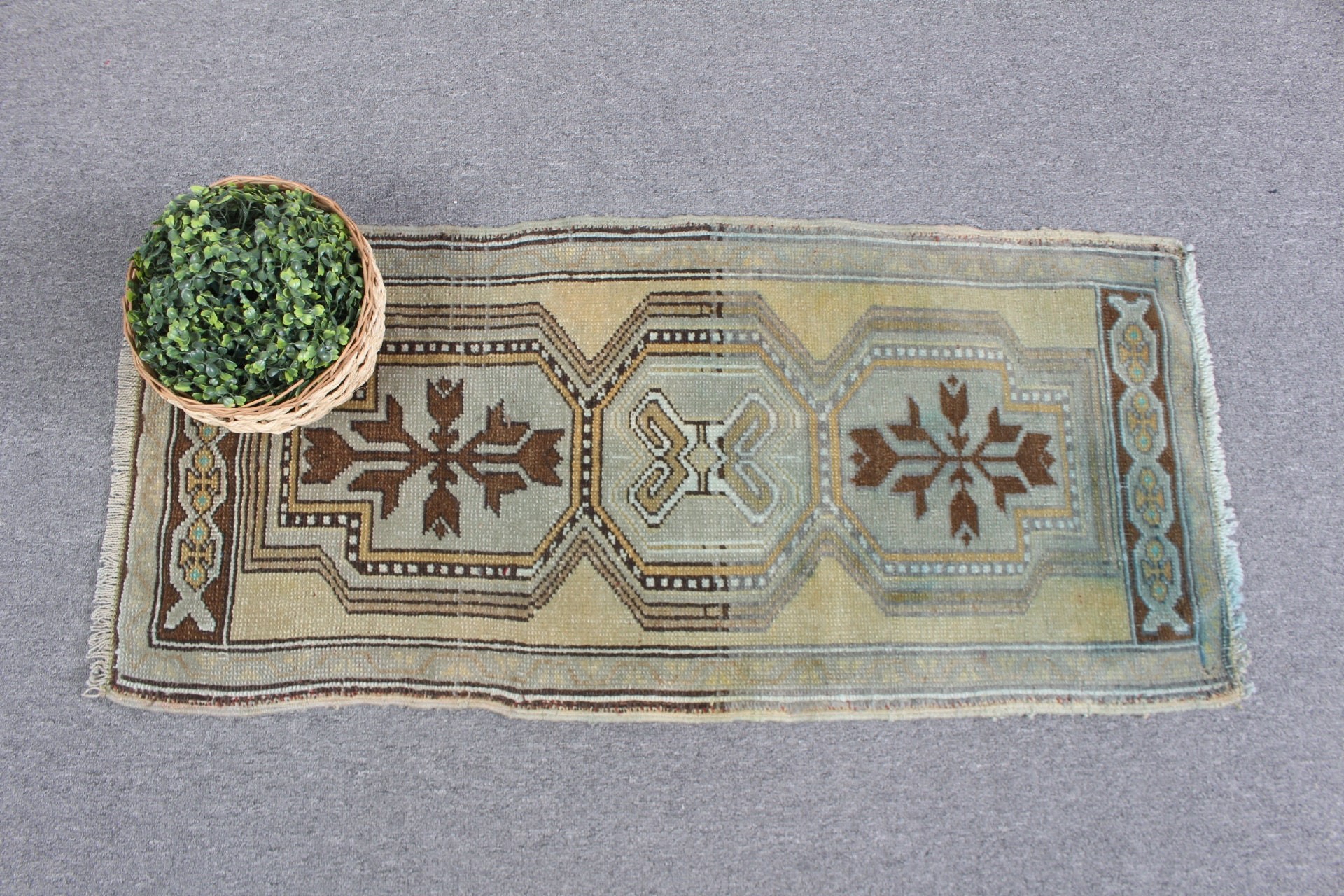 Nursery Rugs, Home Decor Rug, Moroccan Rugs, Wall Hanging Rugs, Green Moroccan Rug, 1.6x3.5 ft Small Rugs, Turkish Rugs, Vintage Rugs