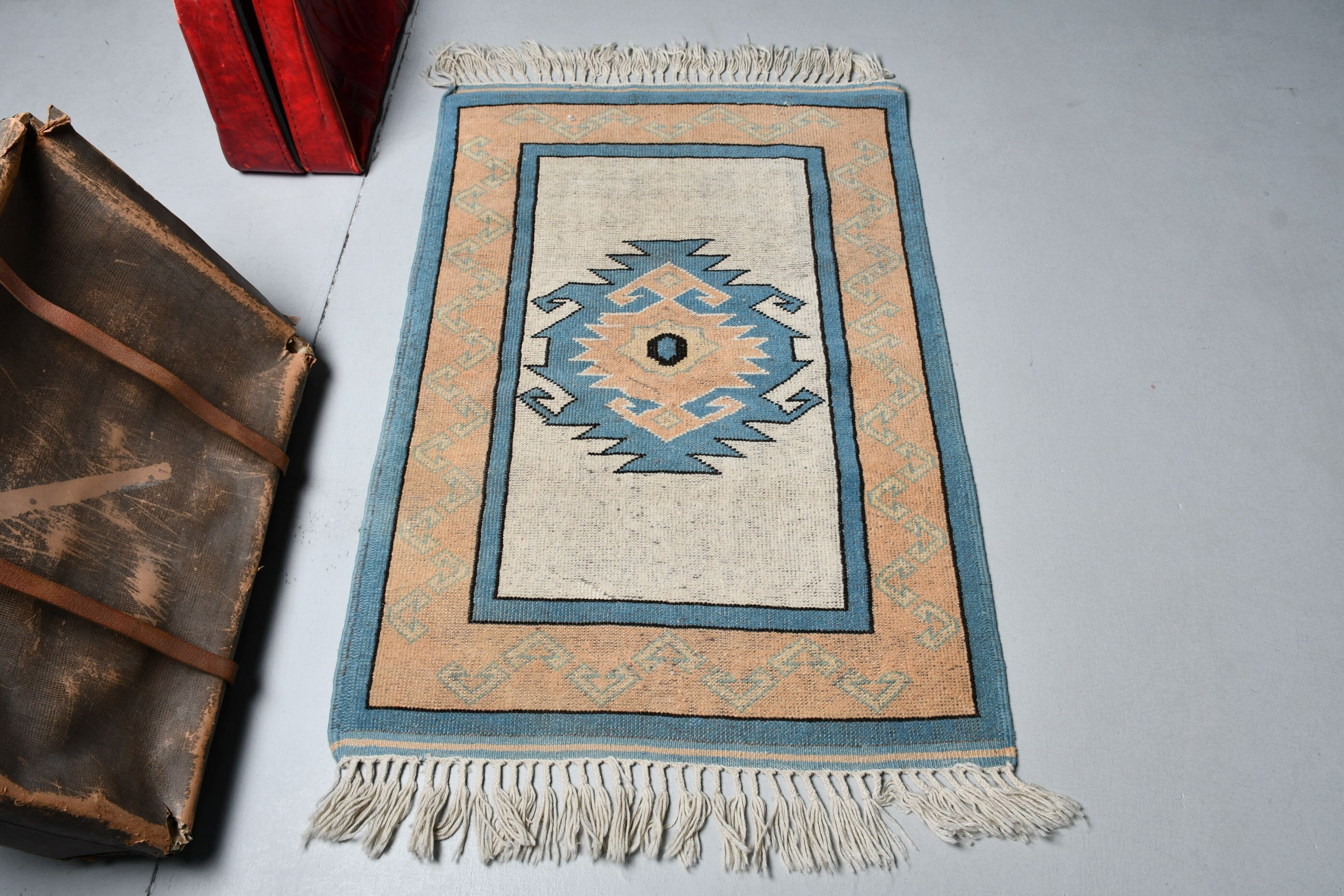 Anatolian Rug, Orange  2.7x4 ft Small Rugs, Floor Rug, Vintage Rug, Door Mat Rugs, Turkish Rug, Bedroom Rugs, Decorative Rugs