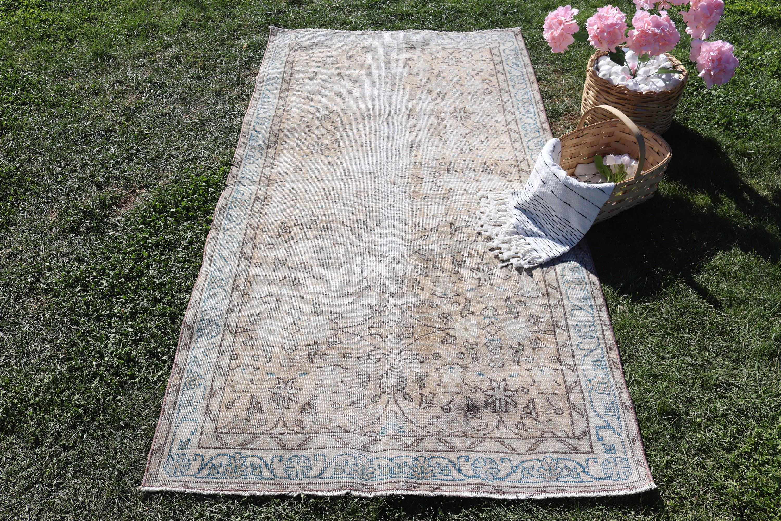 3,5x6,7 ft Accent Halı, Türk Halısı, Fas Halıları, Yatak Odası Halıları, Vintage Halılar, Mutfak Halısı, Nötr Halılar, Bej Modern Halılar, Etnik Halı