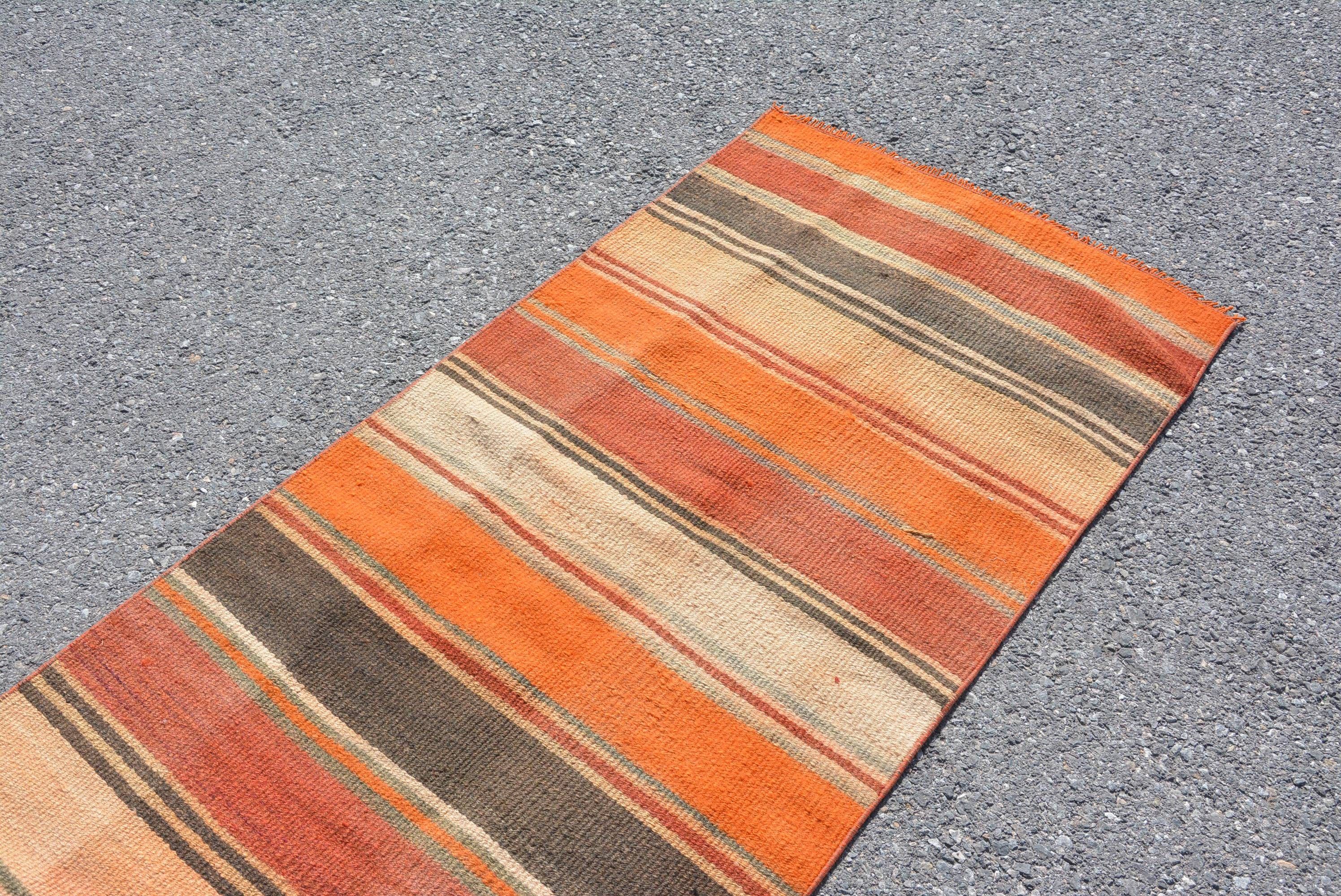 Kitchen Rugs, 2.5x10.2 ft Runner Rugs, Vintage Rug, Turkish Rug, Kilim, Oushak Rug, Abstract Rug, Wool Rug, Rugs for Hallway, Hallway Rug