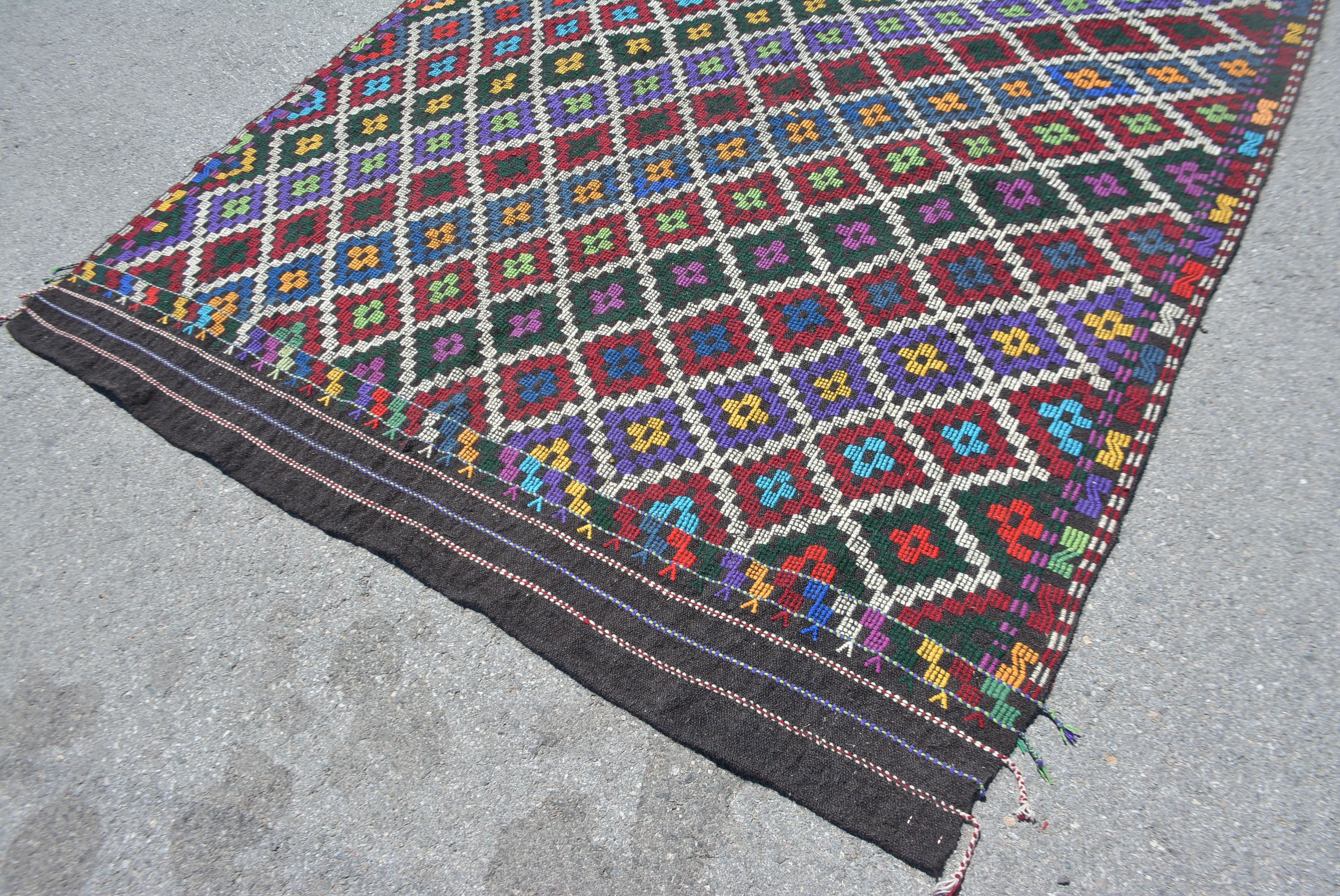 Living Room Rug, 6.3x7.9 ft Large Rug, Dining Room Rug, Anatolian Rug, Kilim, Turkish Rug, Vintage Rug, Oriental Rugs, Outdoor Rug