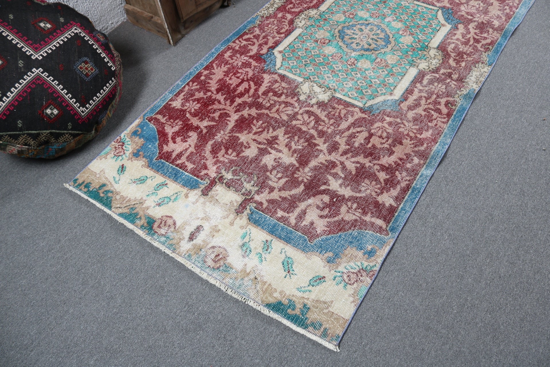 Vintage Area Rugs, 3.8x8.6 ft Area Rugs, Nursery Rug, Turkish Rug, Anatolian Rugs, Red Wool Rugs, Neutral Rugs, Office Rugs, Vintage Rugs