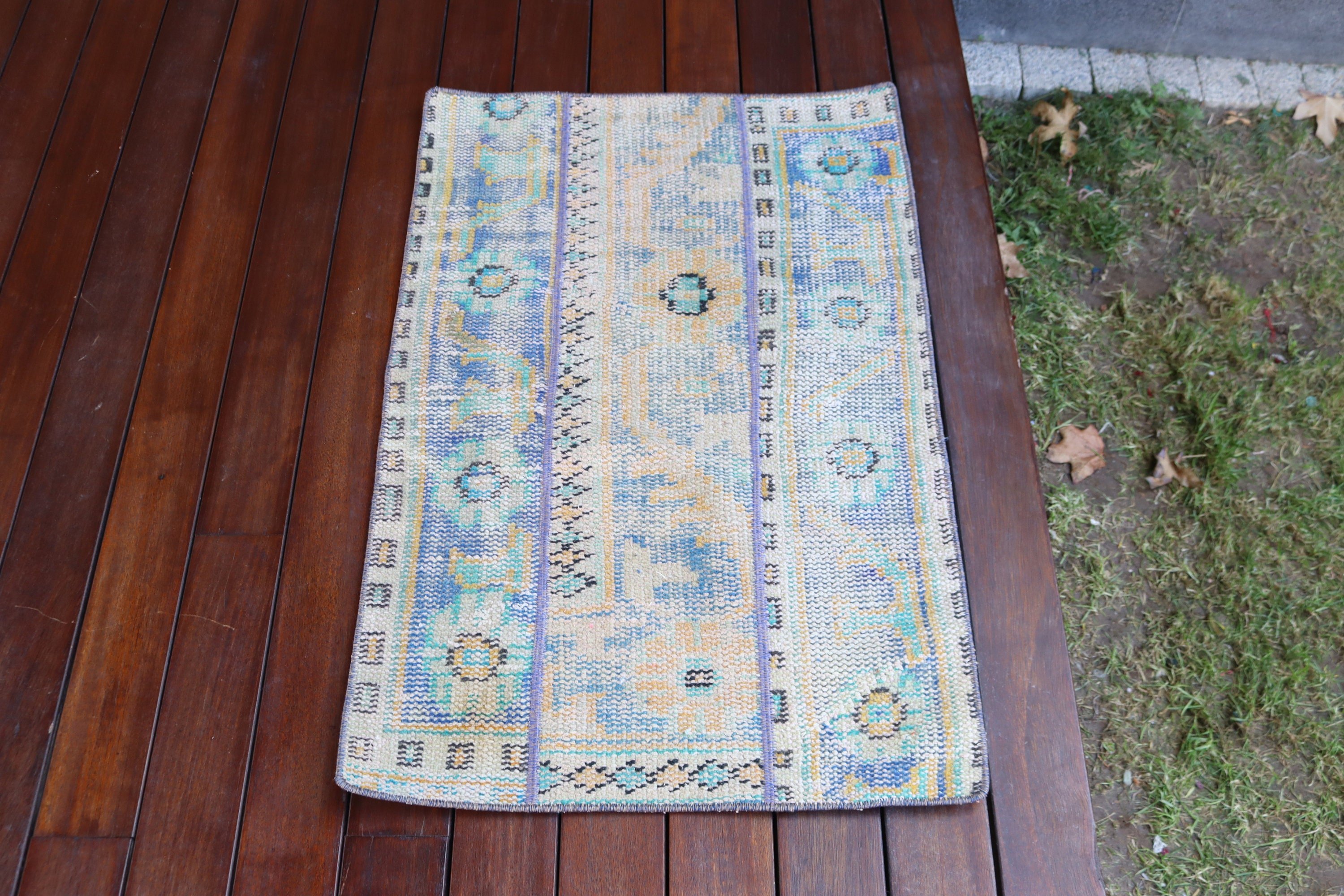 1.9x2.9 ft Small Rug, Car Mat Rugs, Vintage Rug, Cute Bath Mat Rugs, Wall Hanging Rugs, Cool Rug, Turkish Rugs, Modern Rug, Blue Modern Rug