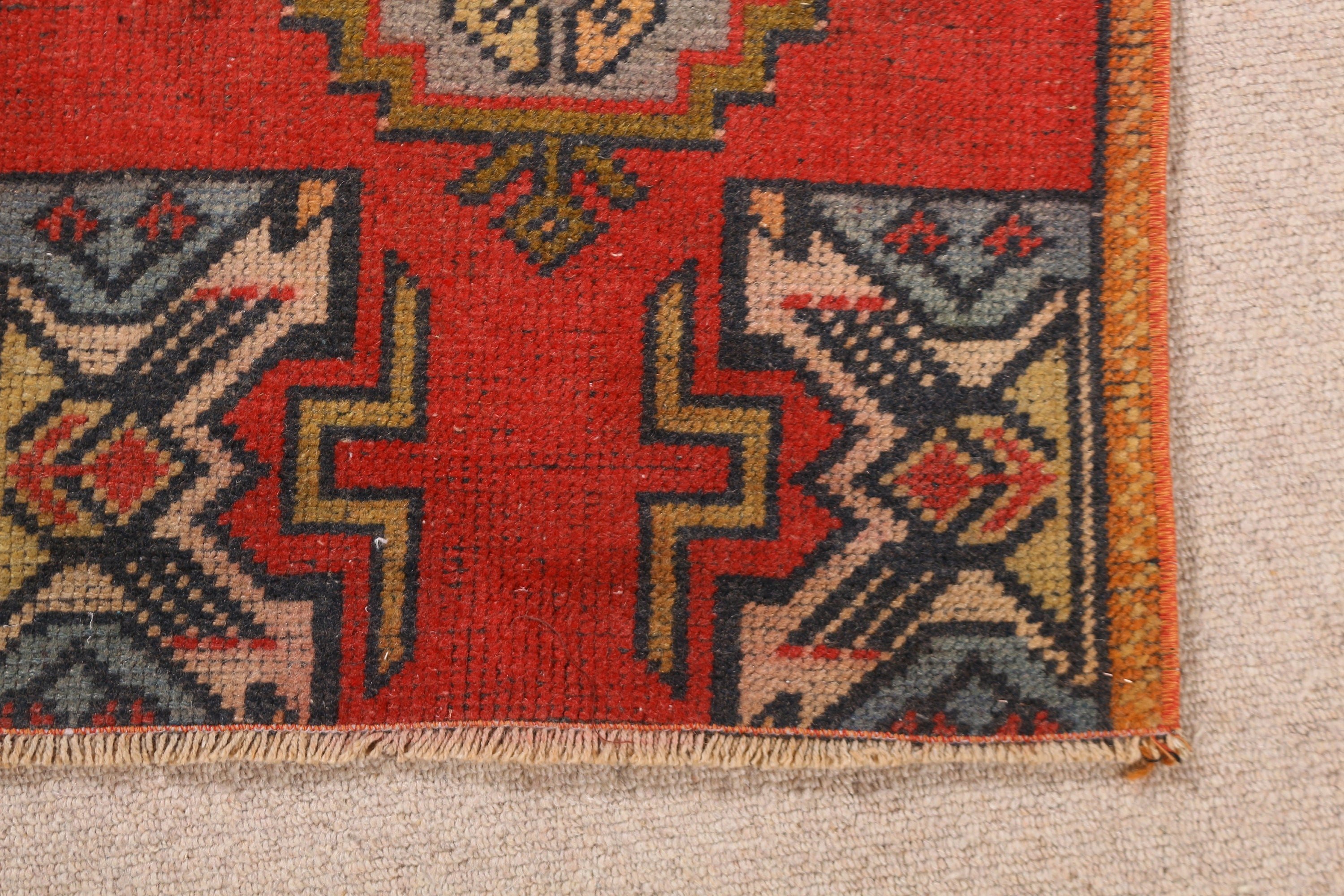 Floor Rugs, Aztec Rugs, Kitchen Rugs, Geometric Rug, 1.6x3 ft Small Rug, Small Vintage Rugs, Turkish Rugs, Vintage Rugs, Red Home Decor Rug