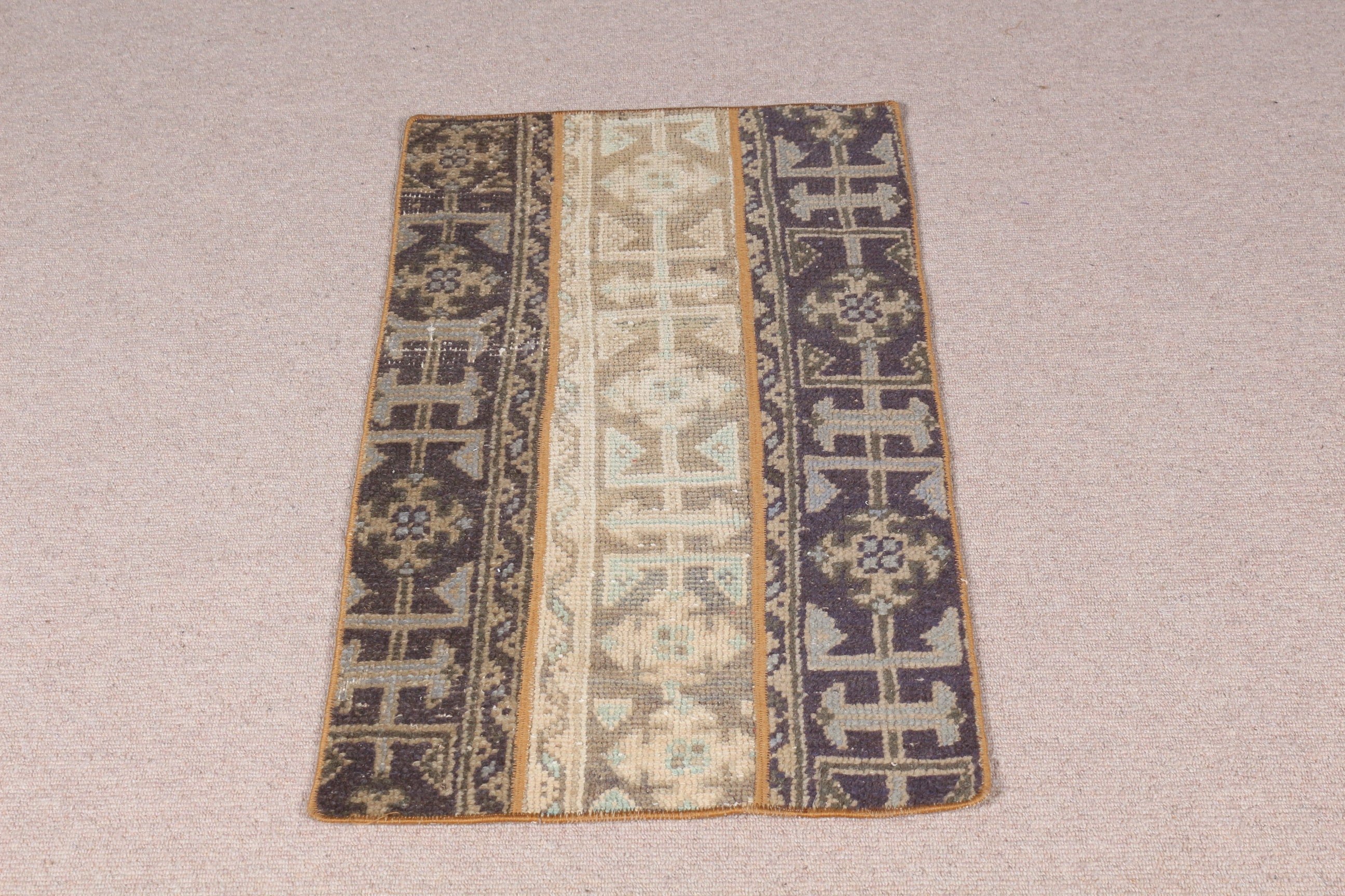 Bath Rug, Oriental Rug, Bathroom Rug, Vintage Rug, Turkish Rug, Brown Anatolian Rugs, 1.7x3.1 ft Small Rug, Bedroom Rug, Bath Mat Boho Rug