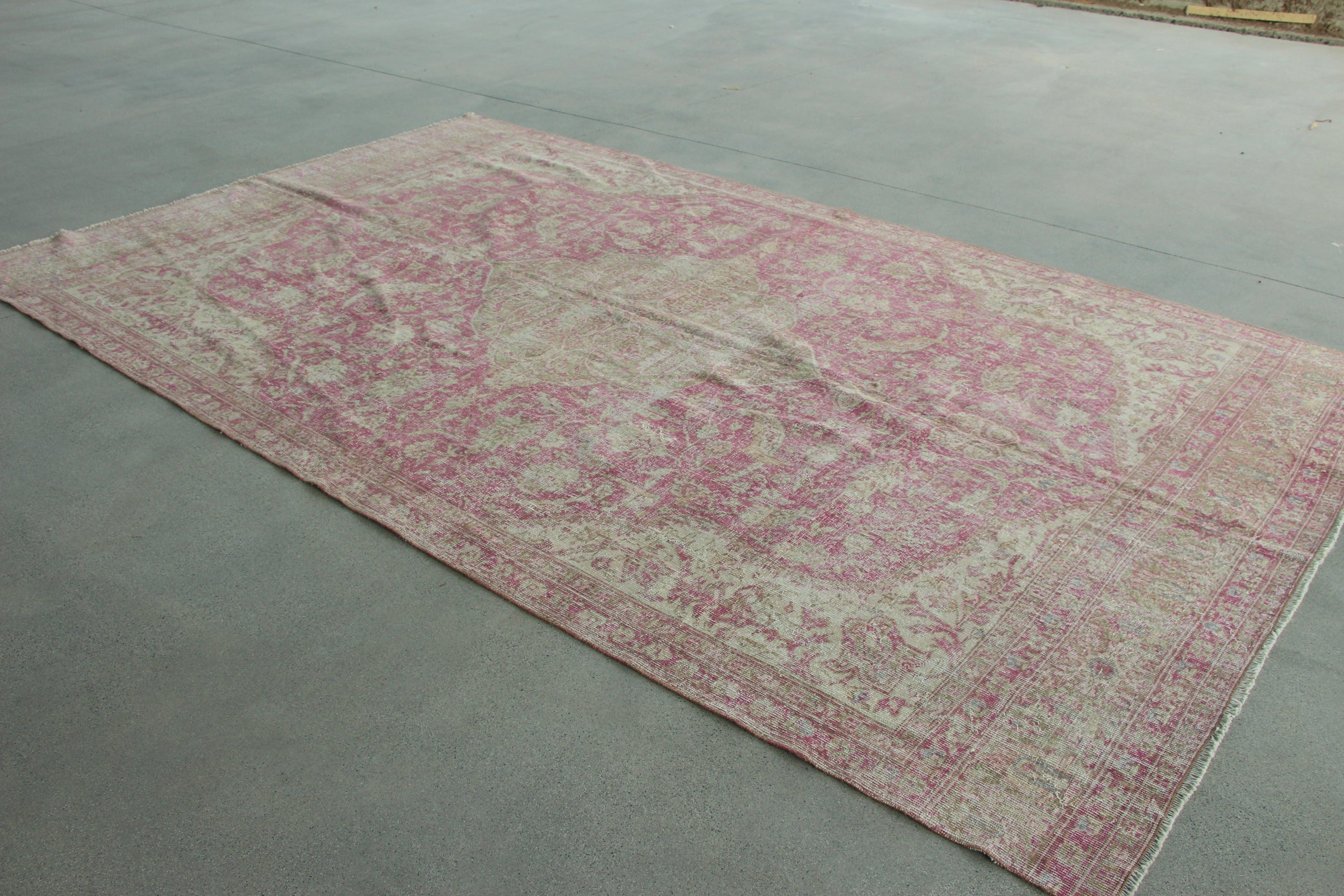 Anatolian Rug, Saloon Rug, Flatweave Rug, Vintage Rugs, Salon Rugs, 6.8x11.3 ft Oversize Rug, Beige Bedroom Rug, Turkish Rugs