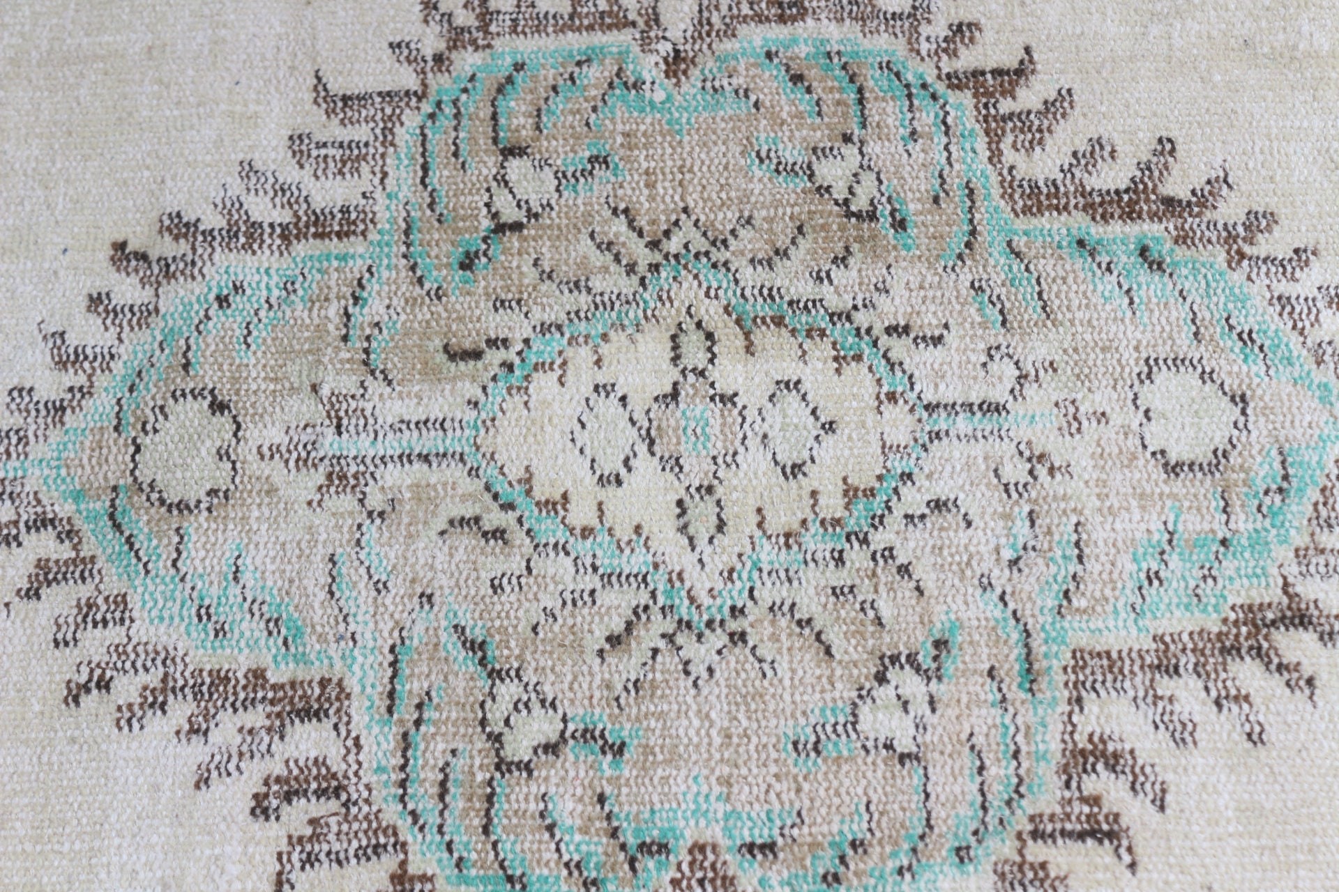 Salon Rug, Designer Rug, 6.1x9.2 ft Large Rug, Turkish Rug, Green Home Decor Rug, Oushak Rugs, Anatolian Rug, Vintage Rug, Living Room Rug