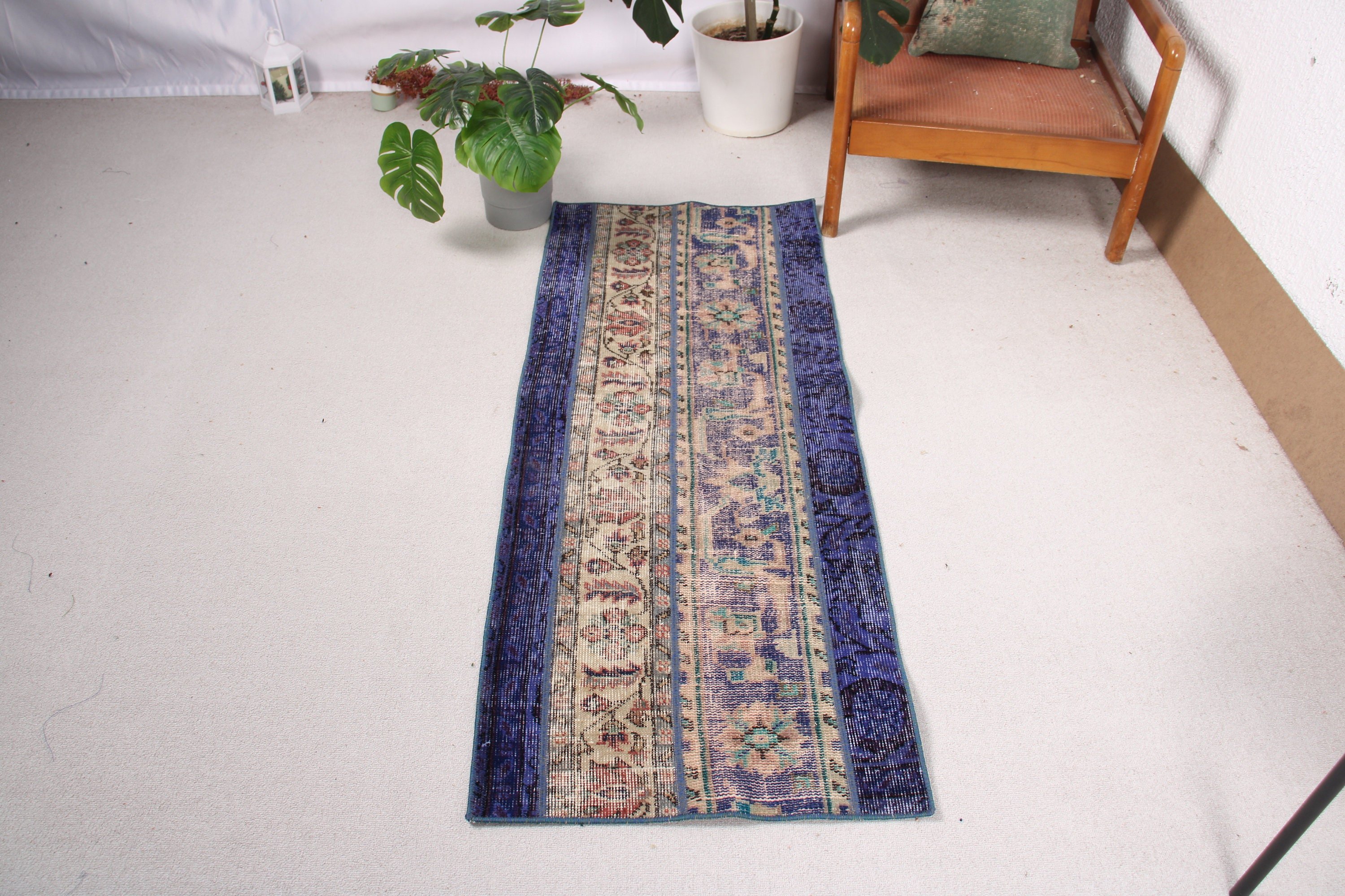 Bath Rug, Car Mat Rug, Vintage Rug, 2x5 ft Small Rugs, Antique Rugs, Rugs for Bath, Turkish Rugs, Home Decor Rug, Blue Cool Rugs, Floor Rug