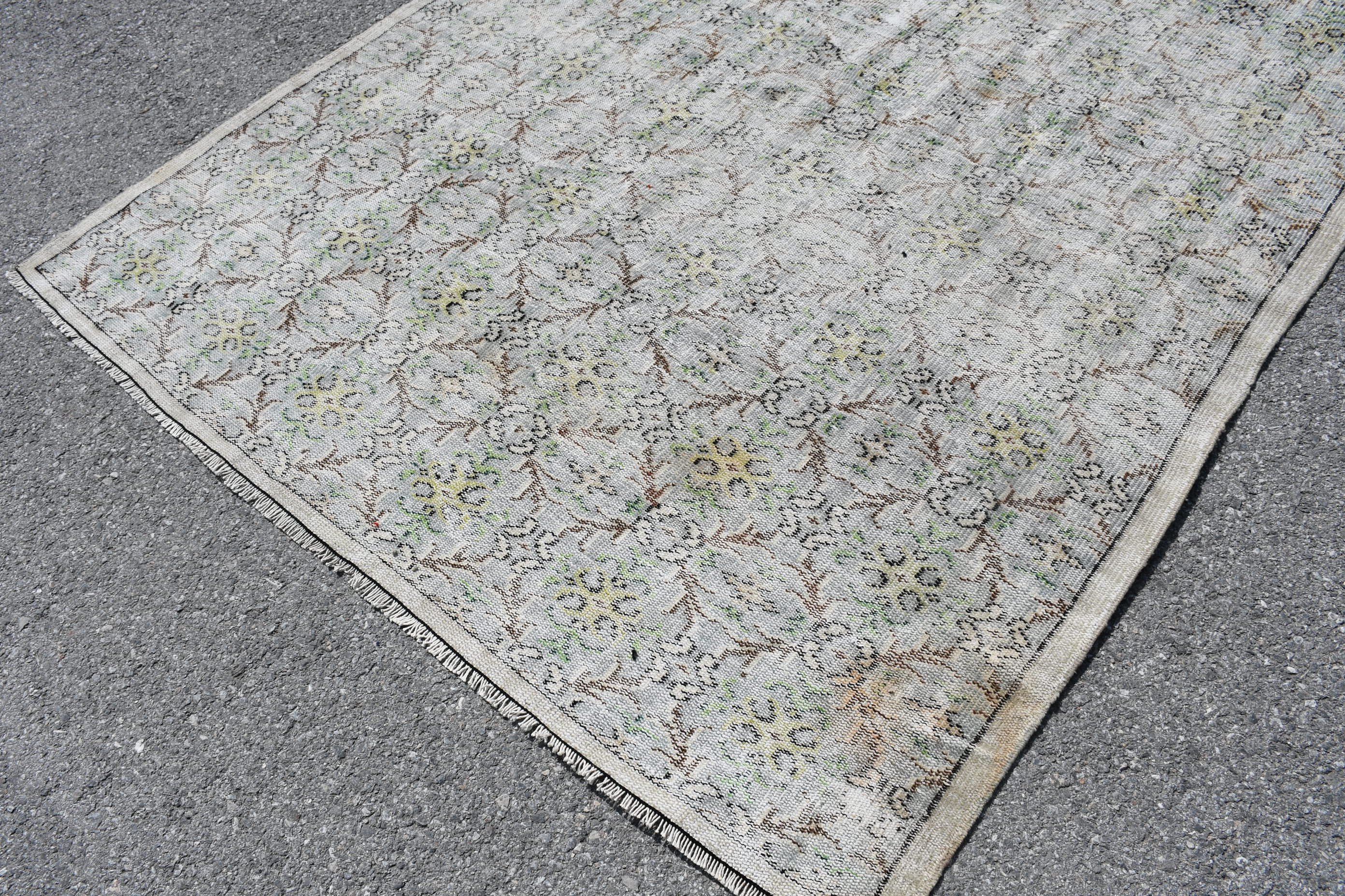 Old Rug, Antique Rugs, Kitchen Rugs, Vintage Rug, 6.3x9.5 ft Large Rug, Living Room Rug, Dining Room Rugs, Turkish Rug, Beige Bedroom Rug