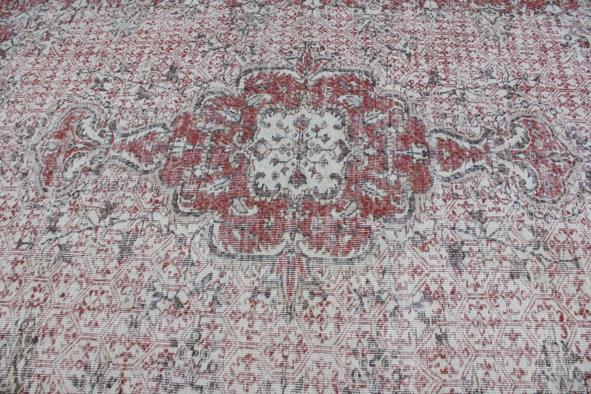 6.1x8.5 ft Büyük Halı, Bej Oushak Halı, Yatak Odası Halısı, Türk Halıları, Yer Halısı, Vintage Halı, Yatak Odası Halıları, Salon Halısı, Anadolu Halısı