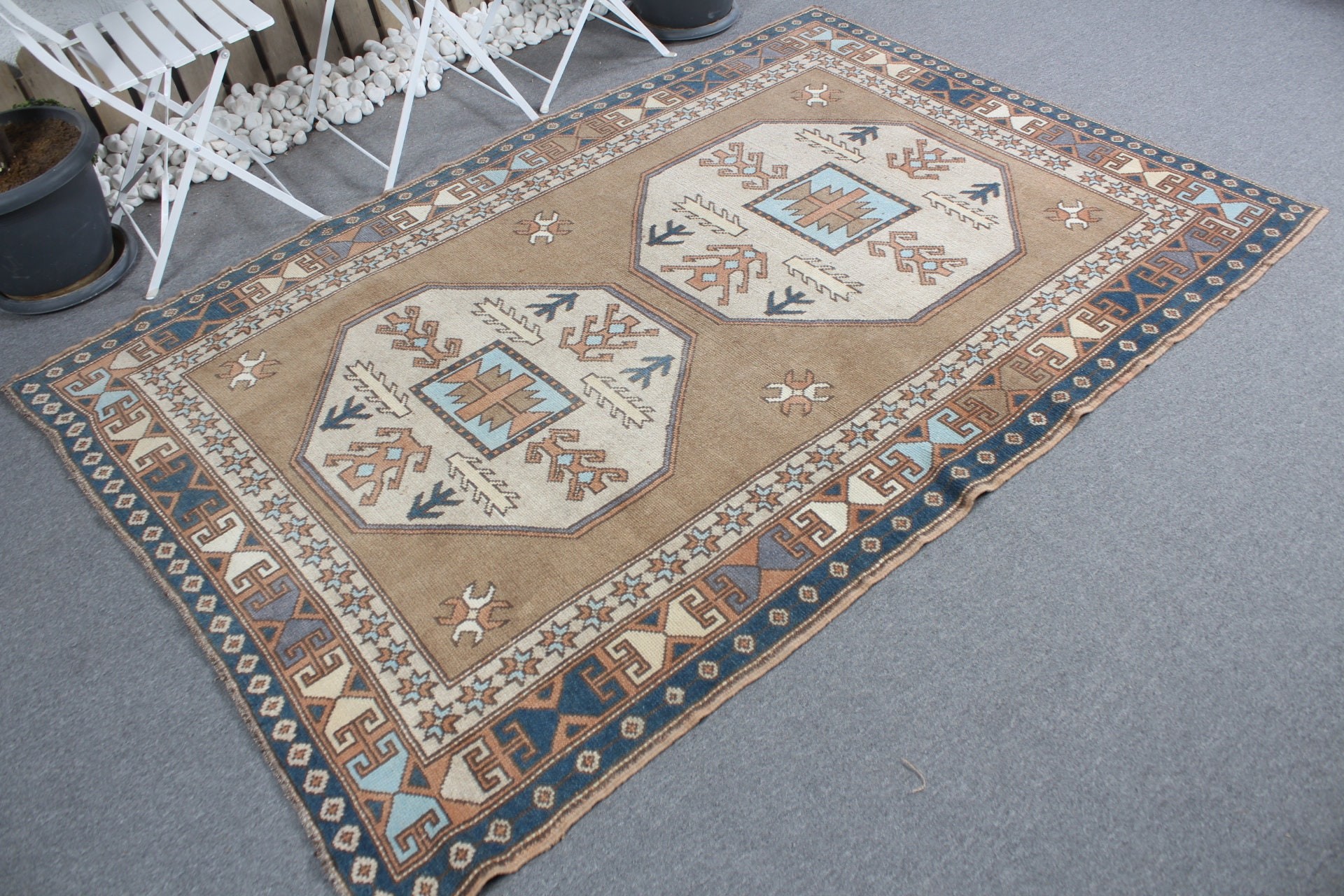 Kitchen Rug, 5x7.3 ft Area Rugs, Anatolian Rug, Vintage Rug, Turkish Rugs, Moroccan Rug, Boho Area Rug Rugs, Brown Cool Rugs, Bedroom Rug