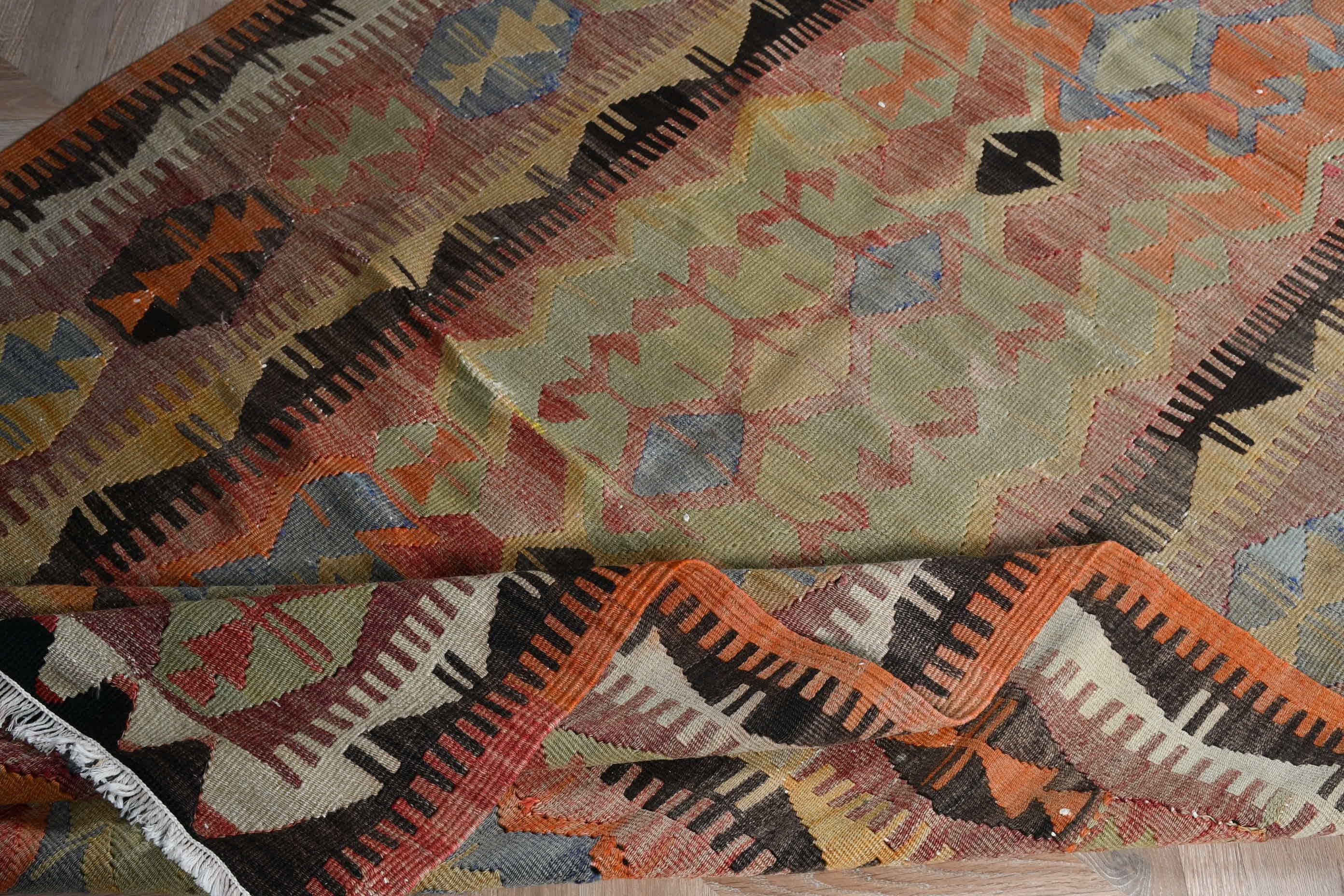 Türk Halısı, Tasarımcı Halısı, Turuncu Mutfak Halısı, Yatak Odası Halıları, 4.4x11.4 ft Runner Halısı, Mutfak Halıları, Kilim, Vintage Halılar, Antika Halı