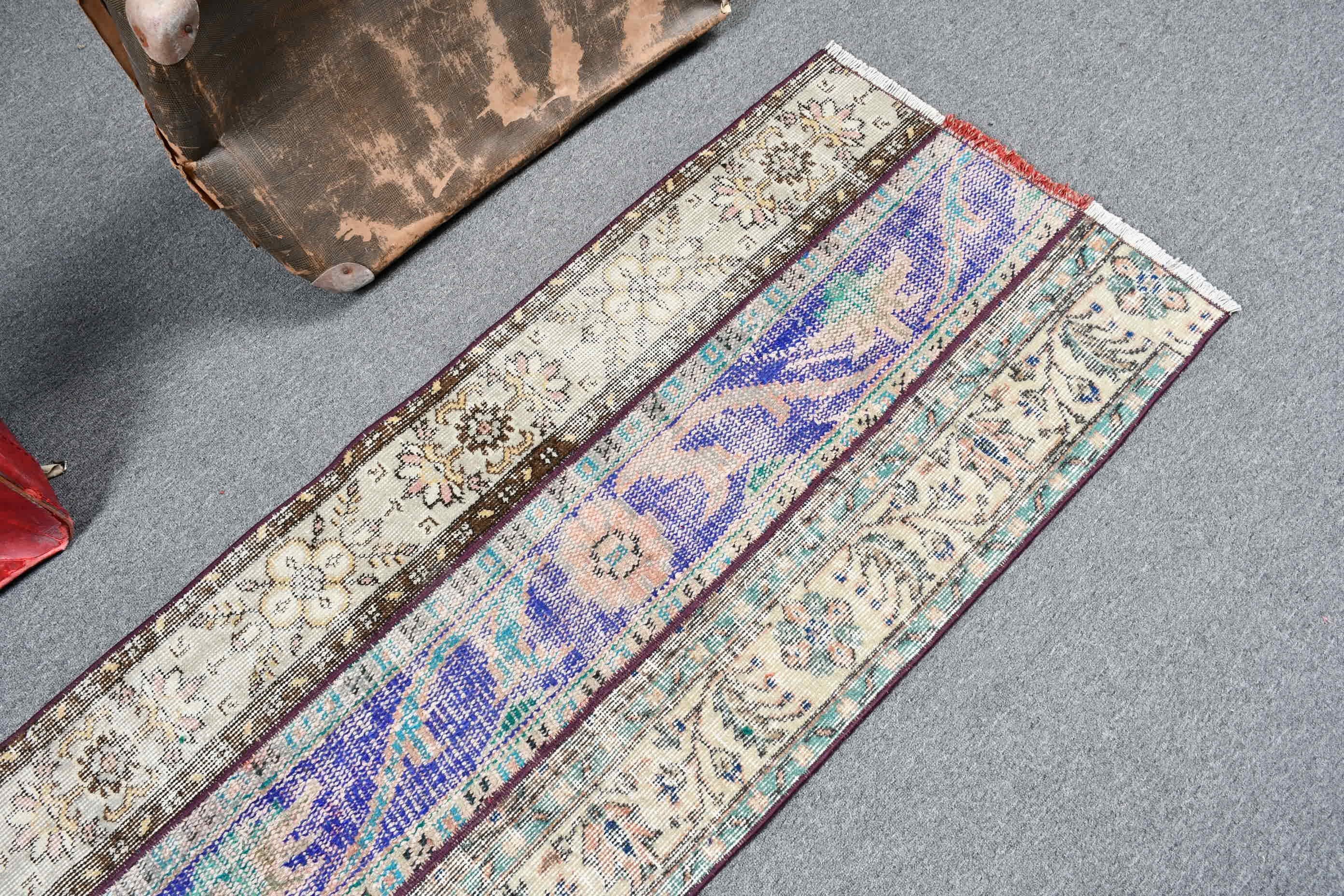 Turkish Rug, Blue Kitchen Rug, 2.2x6 ft Runner Rugs, Rugs for Hallway, Stair Rug, Floor Rug, Moroccan Rug, Home Decor Rug, Vintage Rug