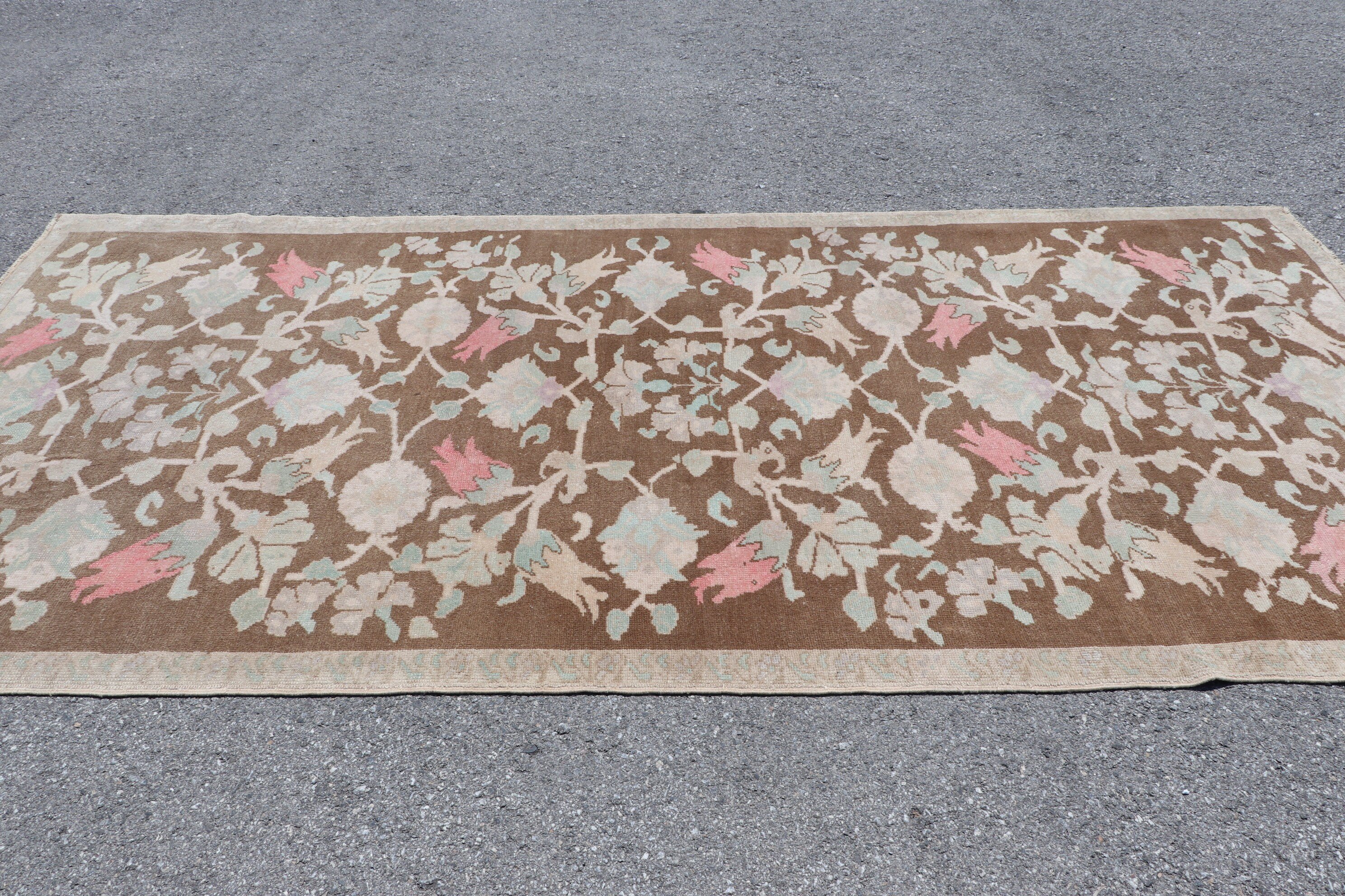 Wool Rug, Living Room Rug, Vintage Rug, Pink Kitchen Rug, Old Rug, 4.9x10.3 ft Large Rug, Kitchen Rugs, Turkish Rugs, Dining Room Rug