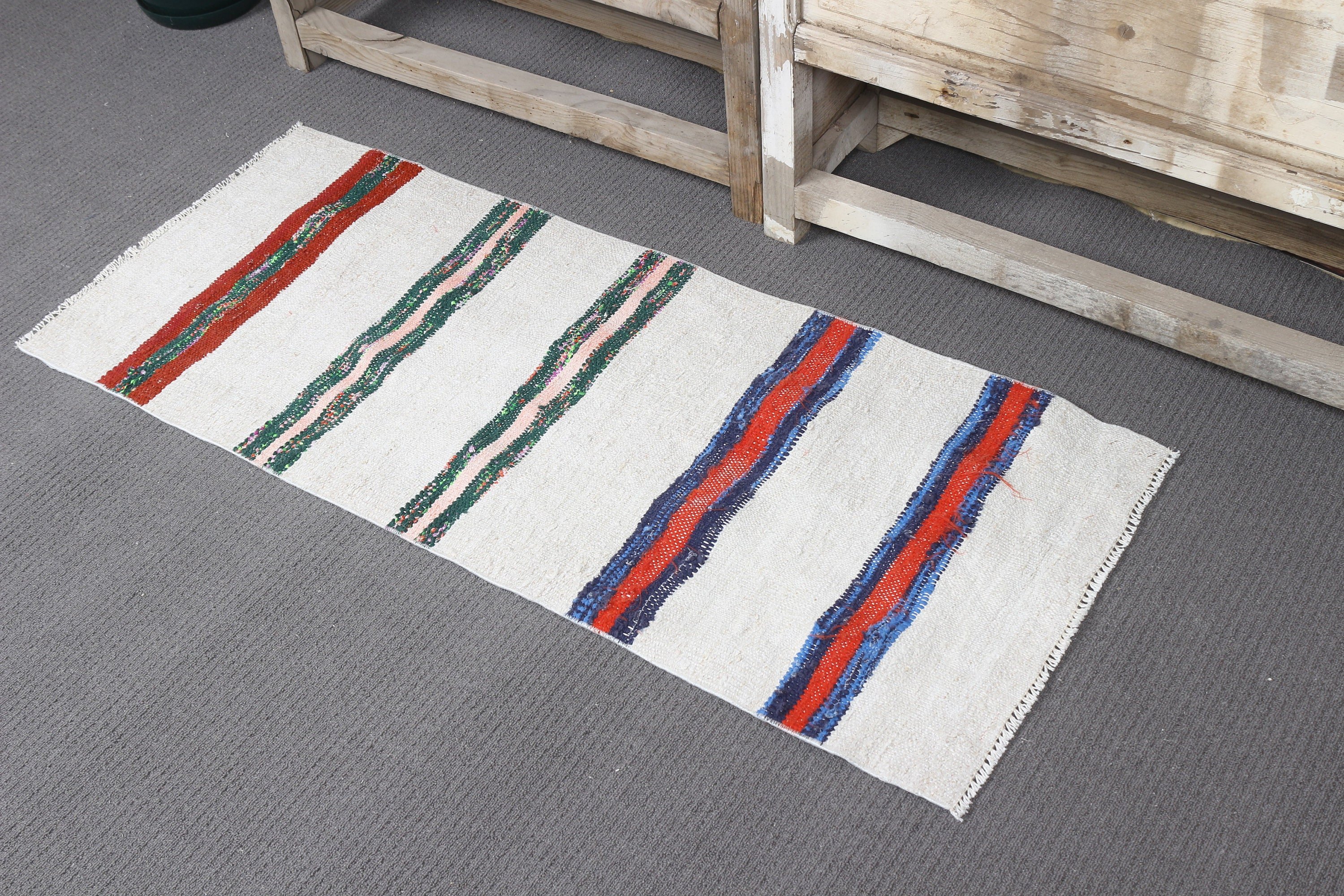 White Floor Rugs, Rugs for Bath, Turkish Rugs, Bedroom Rugs, Moroccan Rug, Bath Rug, 1.6x4 ft Small Rugs, Vintage Rugs