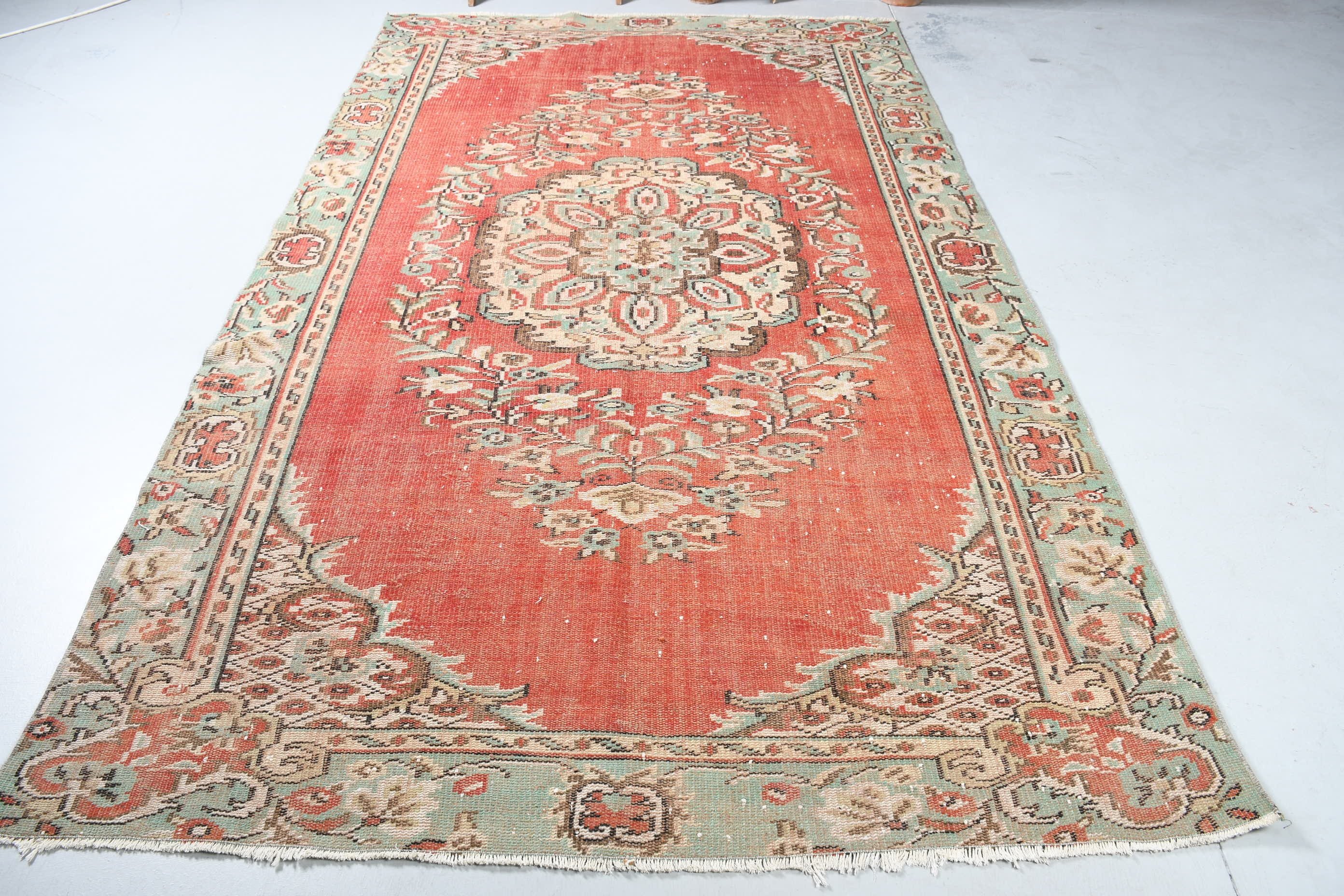 Salon Rugs, Vintage Rug, Dining Room Rugs, Home Decor Rug, 5.6x9.4 ft Large Rug, Turkish Rug, Red Bedroom Rug, Moroccan Rugs, Retro Rugs