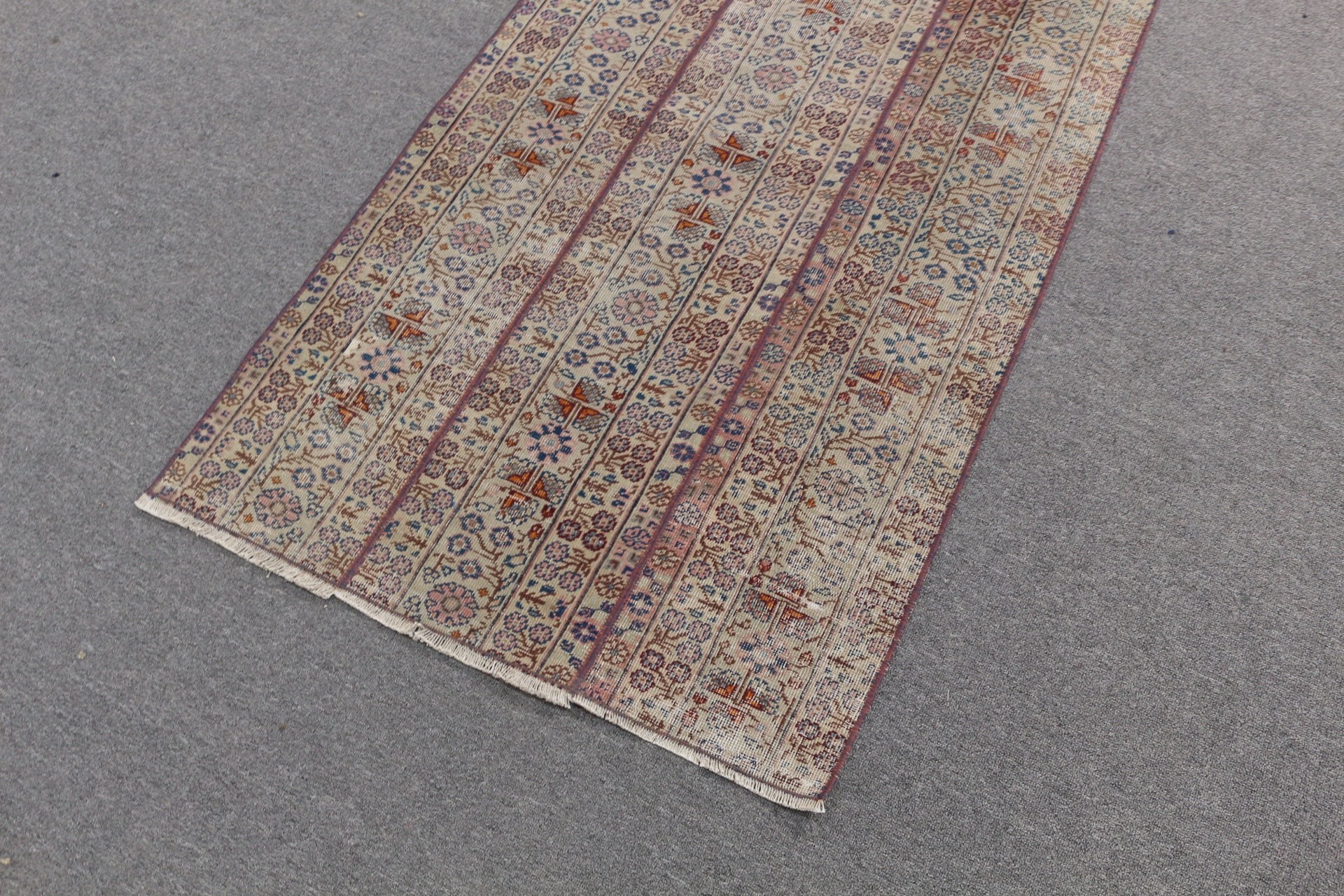 Vintage Rug, Retro Rugs, Oriental Rug, Wool Rug, Bedroom Rugs, 2.6x4.5 ft Small Rug, Wall Hanging Rug, Blue Oriental Rug, Turkish Rug