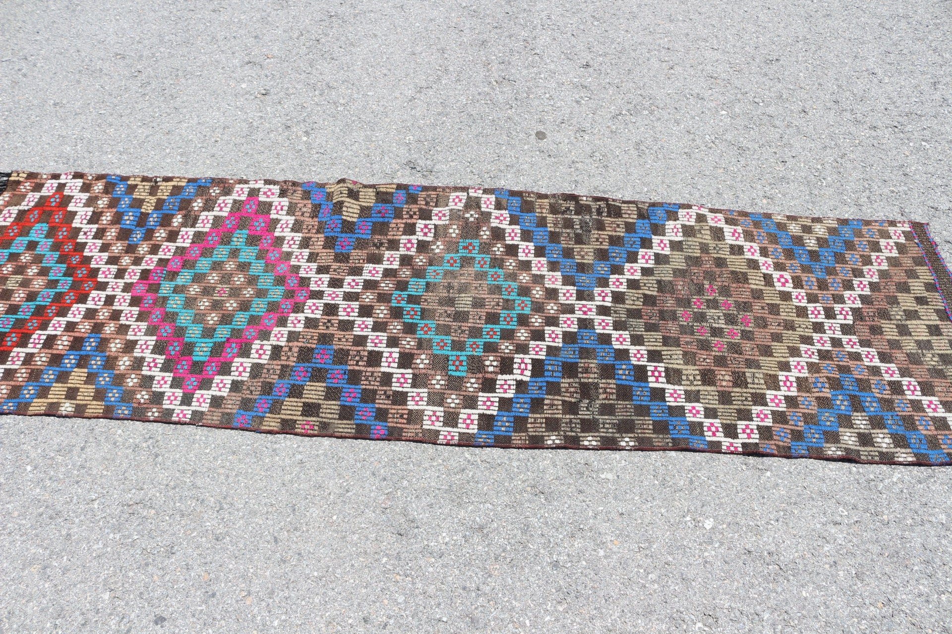 Kahverengi Ev Dekor Halıları, Türk Halıları, Merdiven Halıları, Yatak Odası Halıları, 2.3x7.6 ft Runner Halısı, Kilim, Antika Halı, Koridor Halısı, Vintage Halı